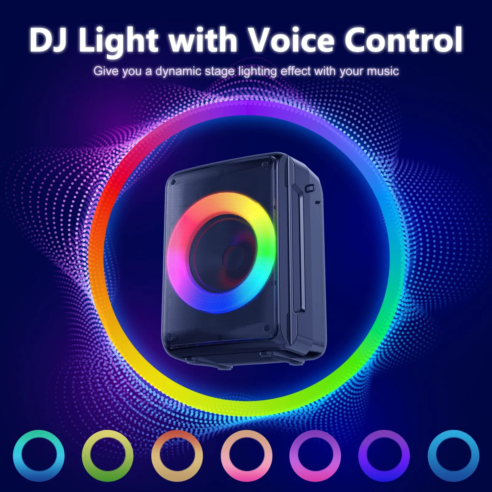 HWWR Portable Karaoke Machine with 2 Microphones