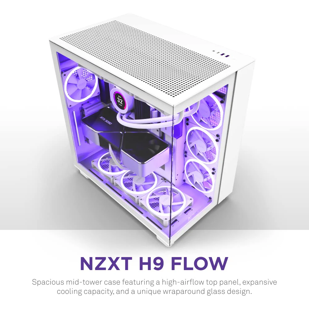NZXT H9 Flow Dual-Chamber ATX Mid-Tower PC Gaming Case