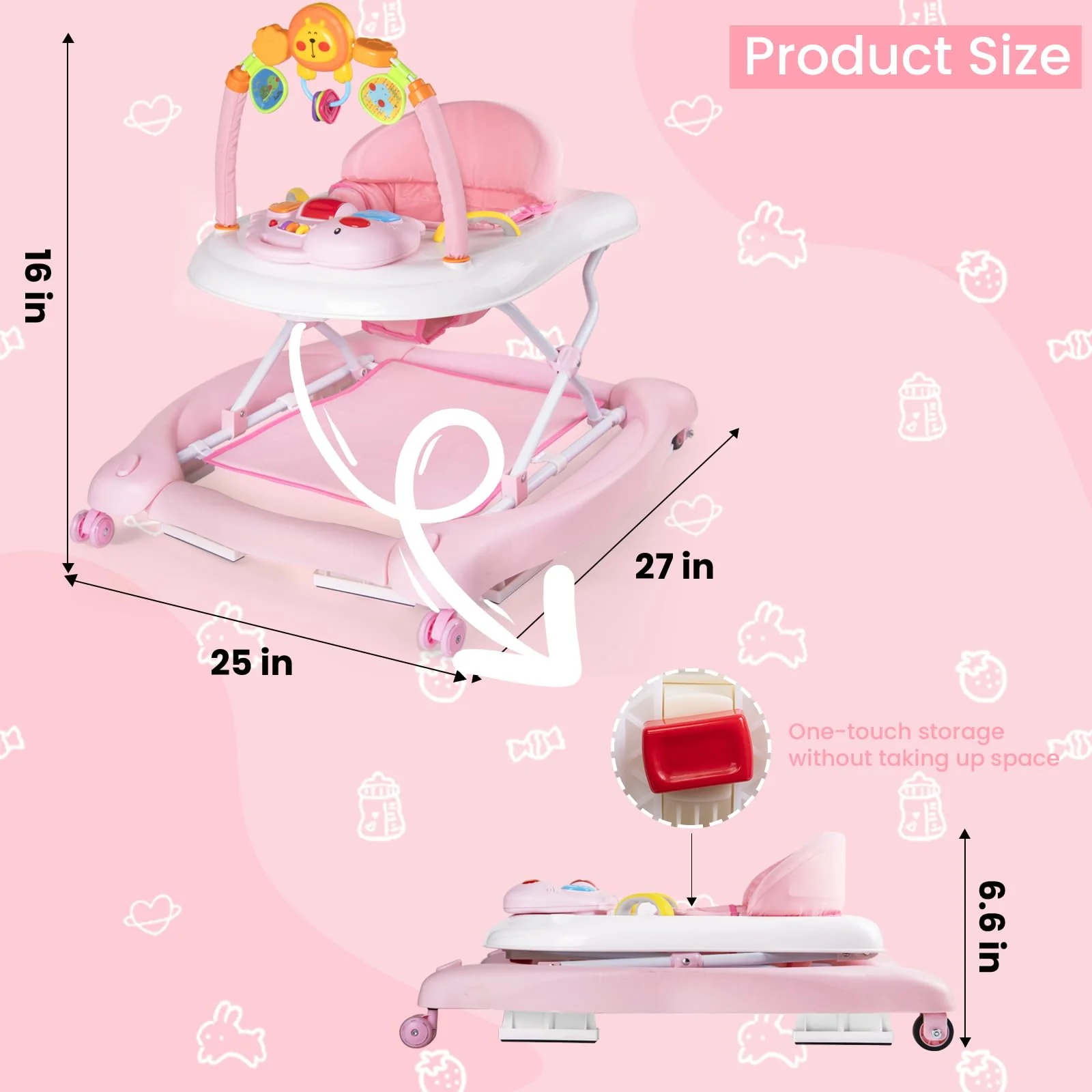 Boyro Baby 5-in-1 Baby Walkers for Boys Girls 6-12 Months