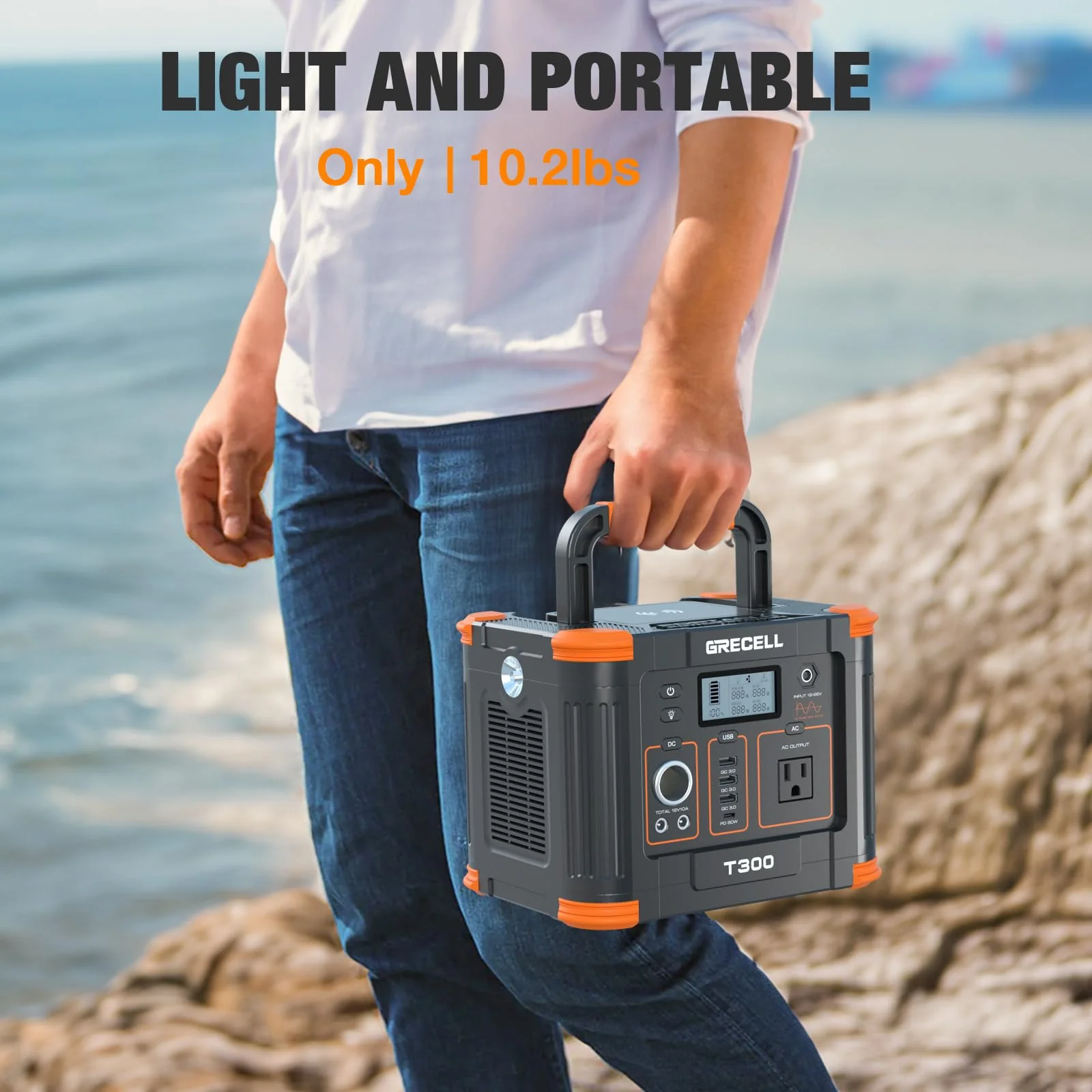 Portable Power Station 300W. GRECELL 288Wh Solar Generator