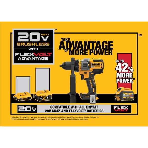 20V MAX Brushless Cordless 1/2 in. Hammer Drill/Driver with FLEXVOLT ADVANTAGE (Tool Only)