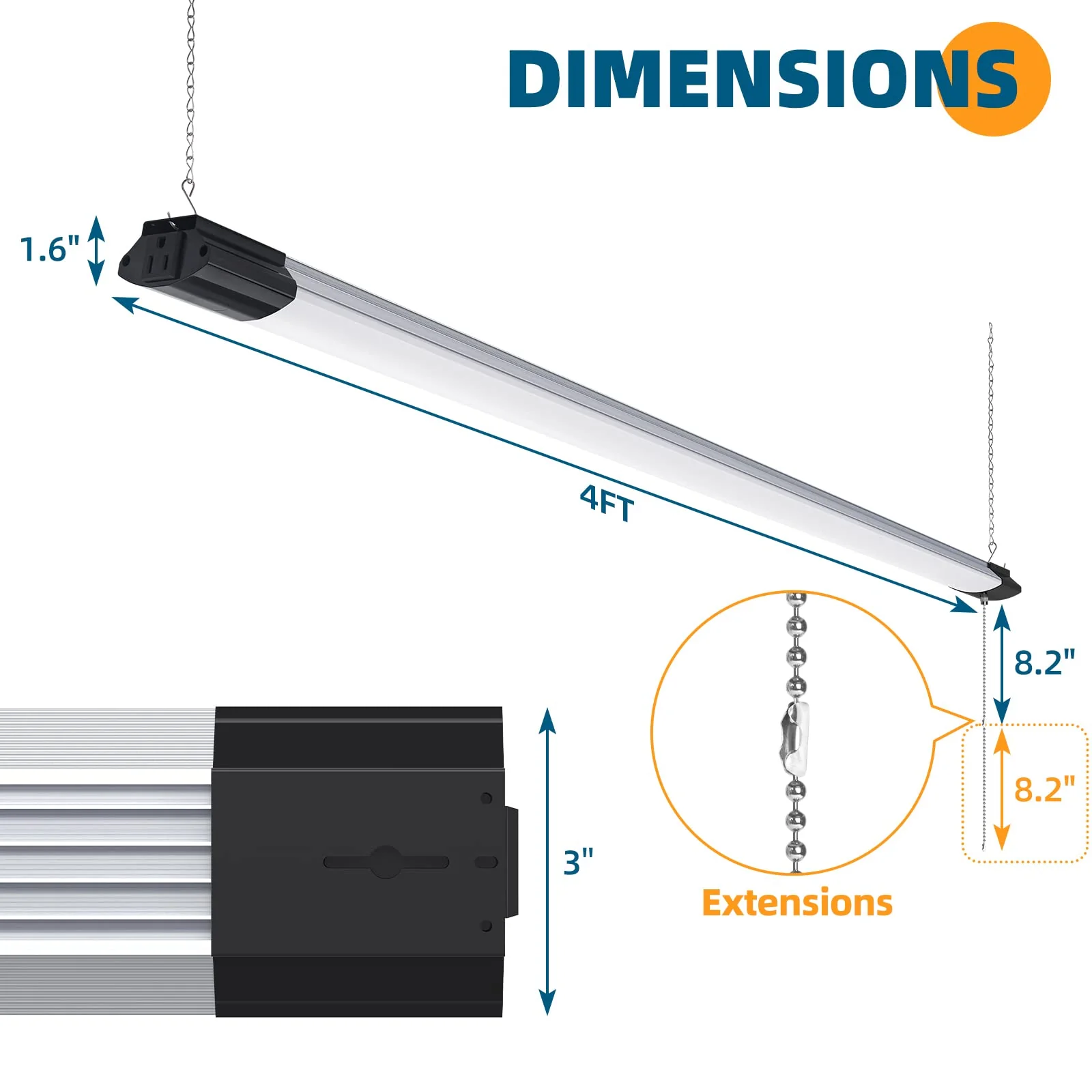 Barrina 4FT Linkable LED Shop Light for Garage