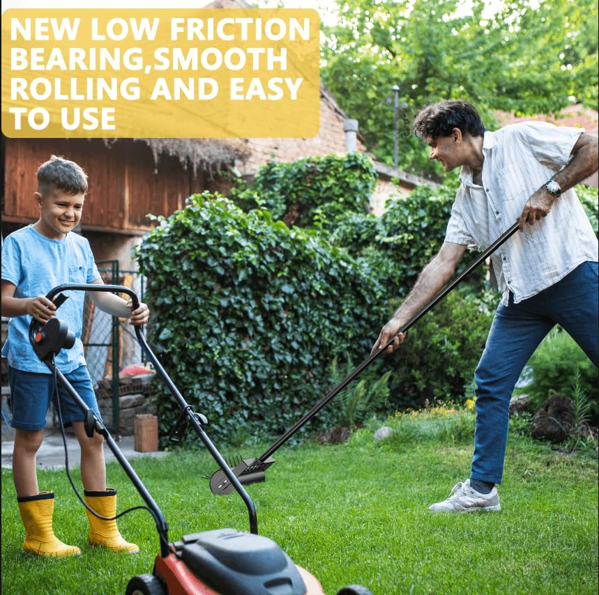 evtmag 17 Inch Heavy Duty Rolling Lawn Aerator Tool