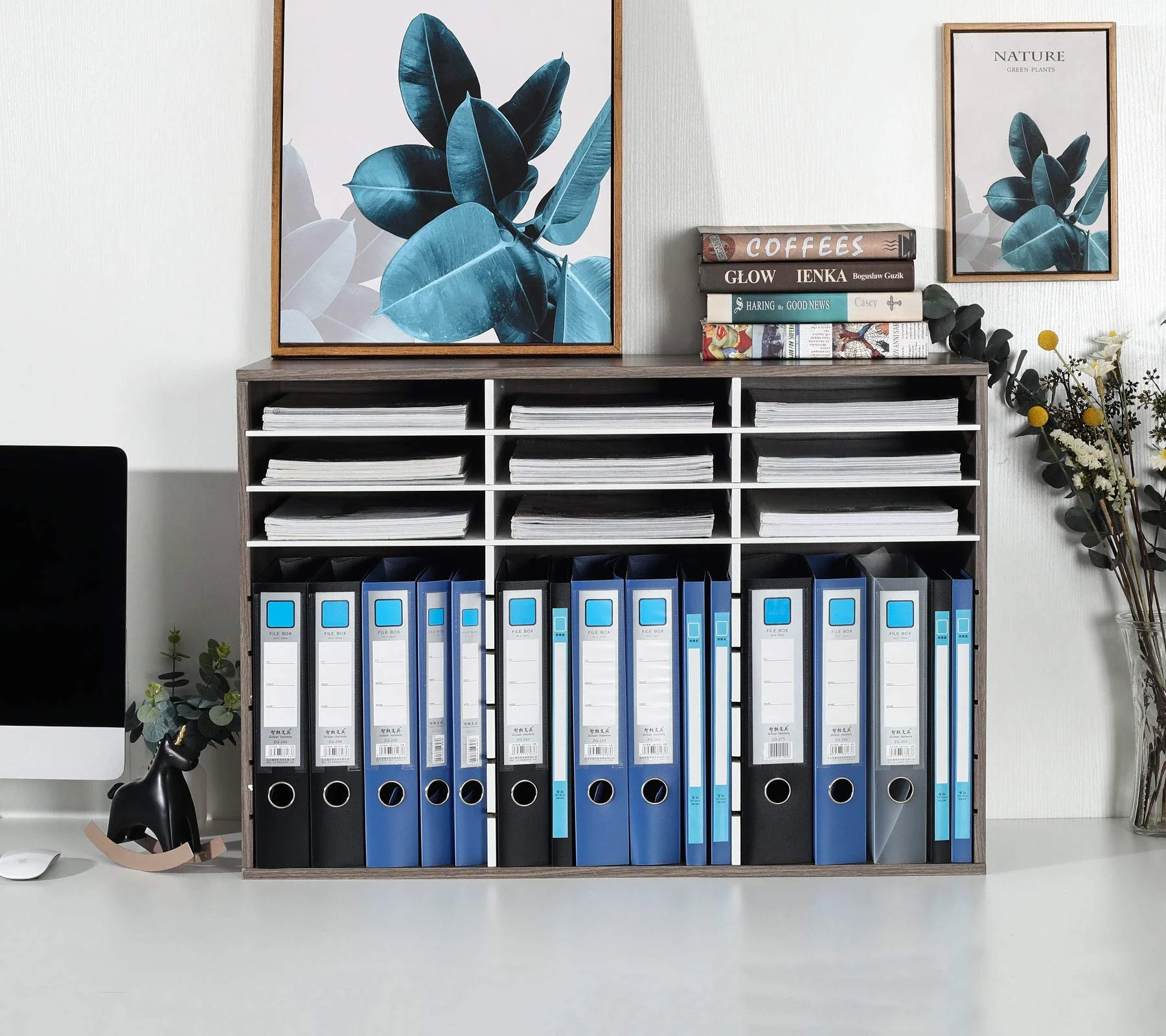 TQVAI Wood Adjustable Literature Organizer