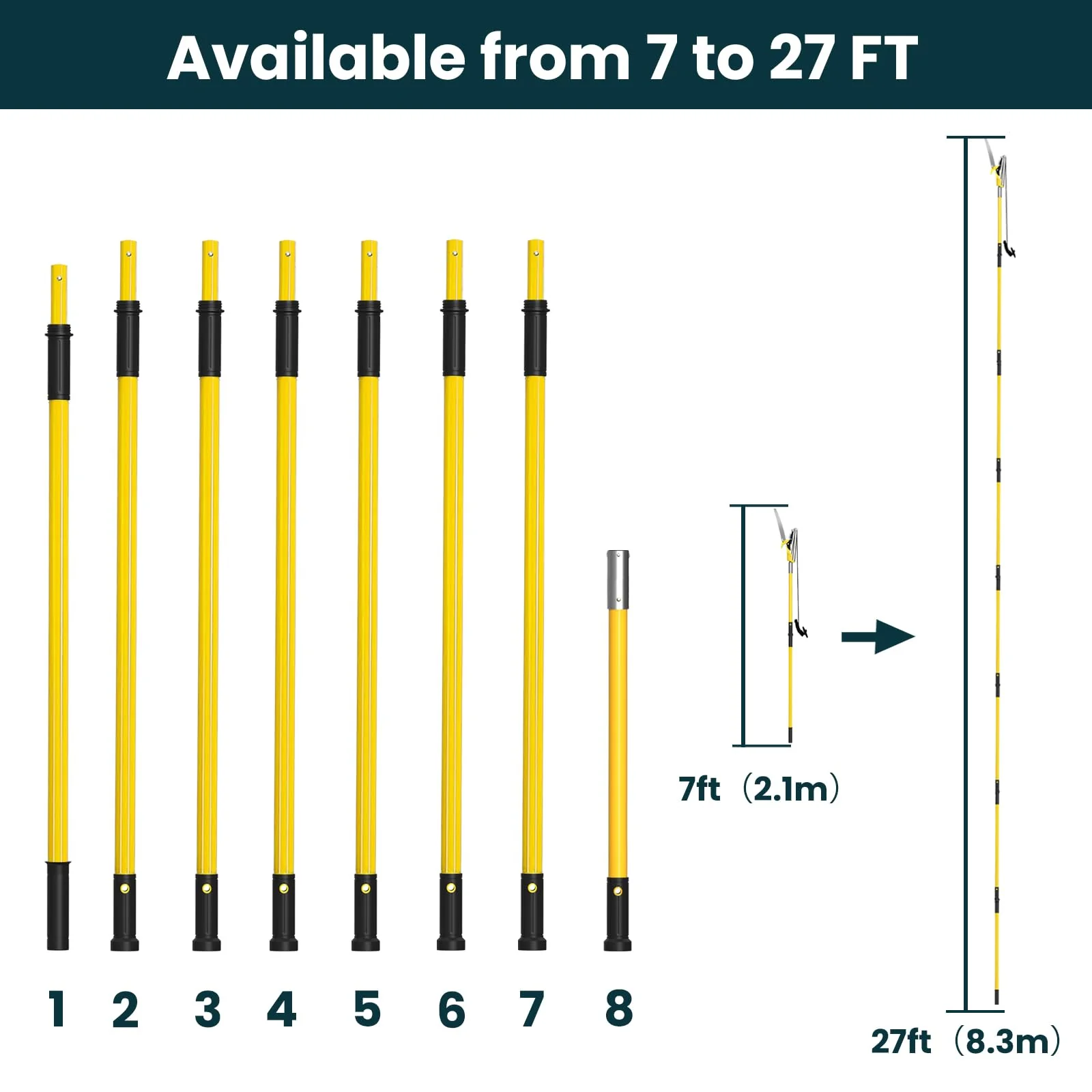 Dremmt 27 FT Pole Saws for Tree Trimming
