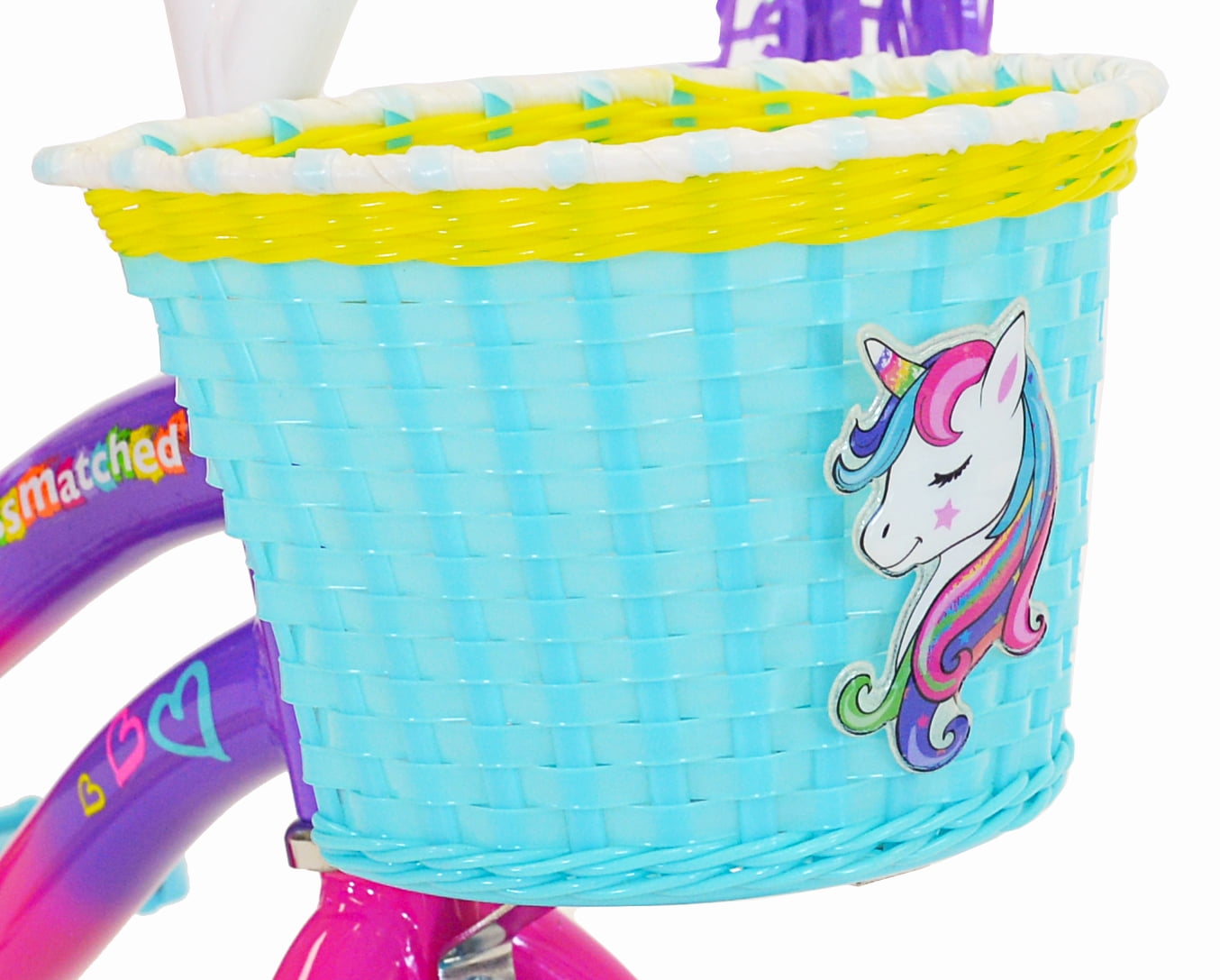 12 in.  Girl's Let You Be You Unicorn. Child's Bicycle. Pink and Purple