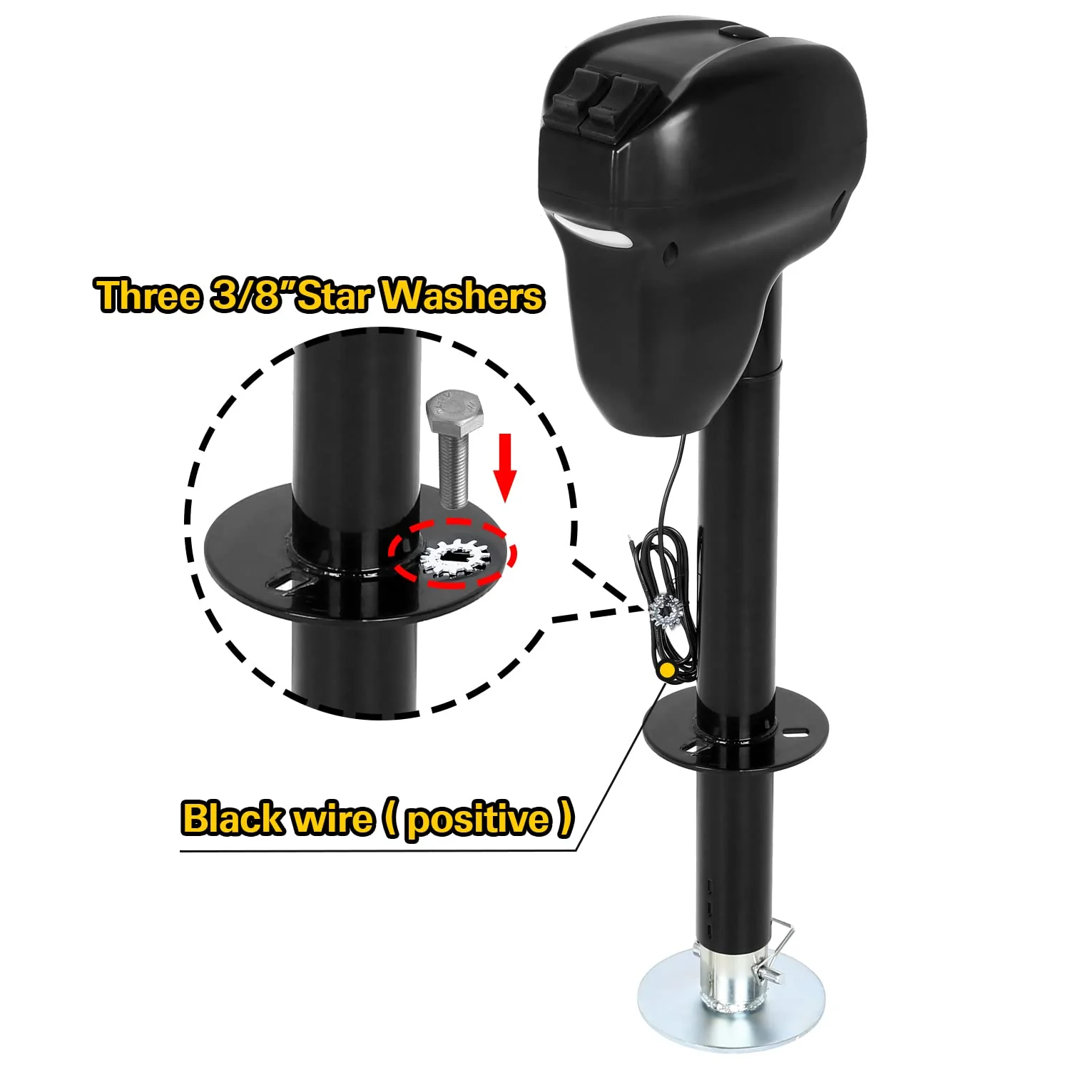Weize 5000 Lb Power Tongue Electric Trailer Jack
