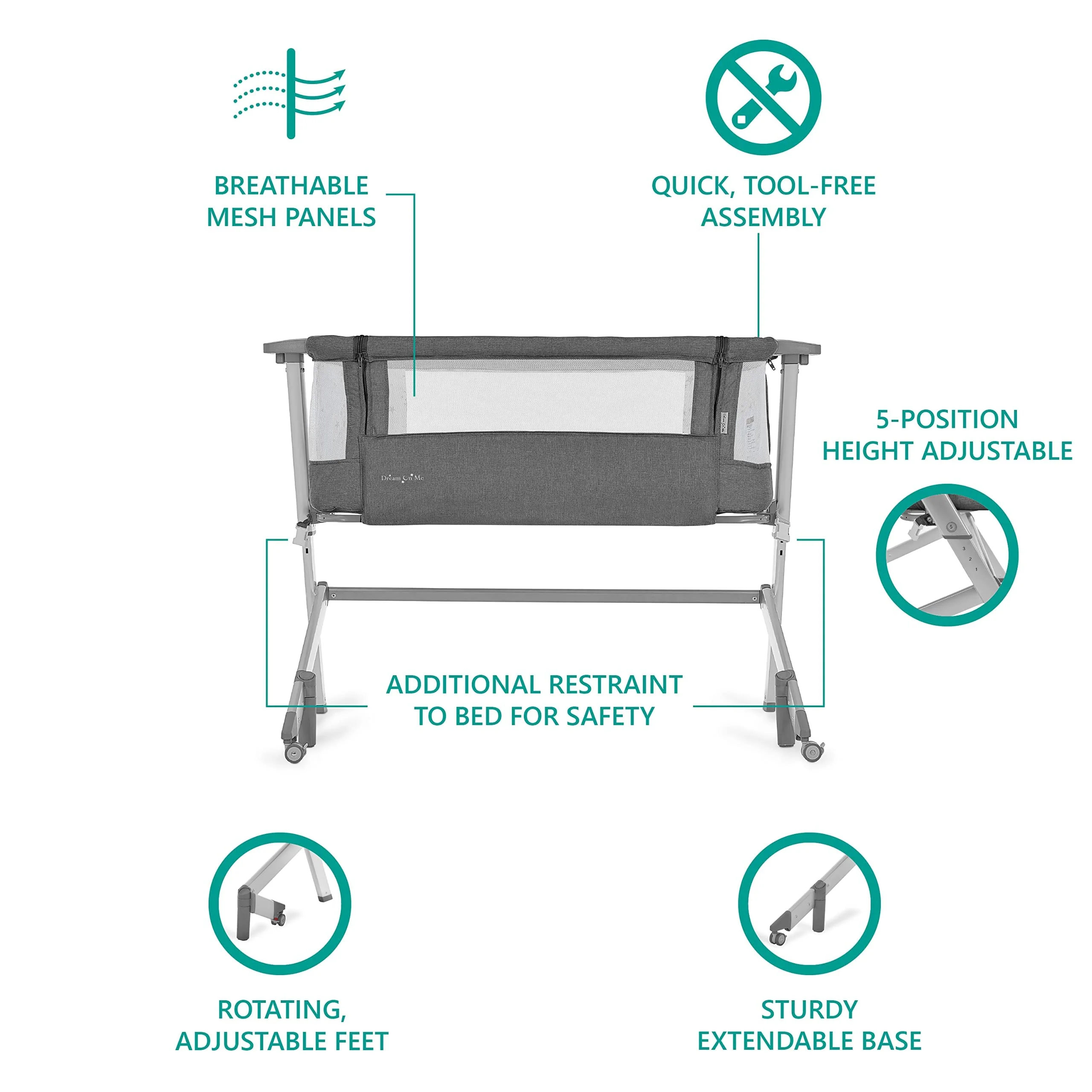 Dream On Me Skylar Bassinet and Bedside Sleeper
