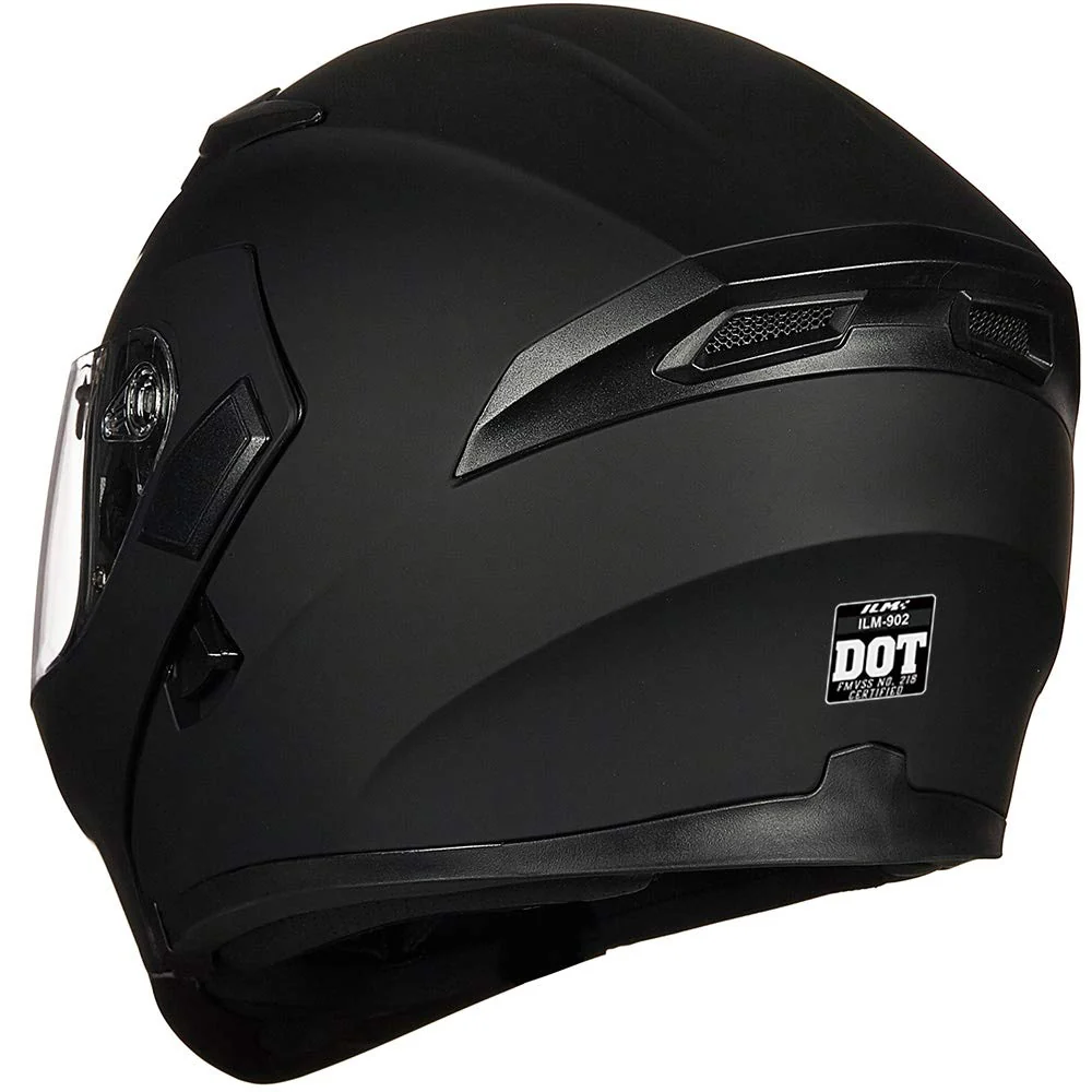 ILM Motorcycle Dual Visor Flip up Modular Full Face Helmet DOT