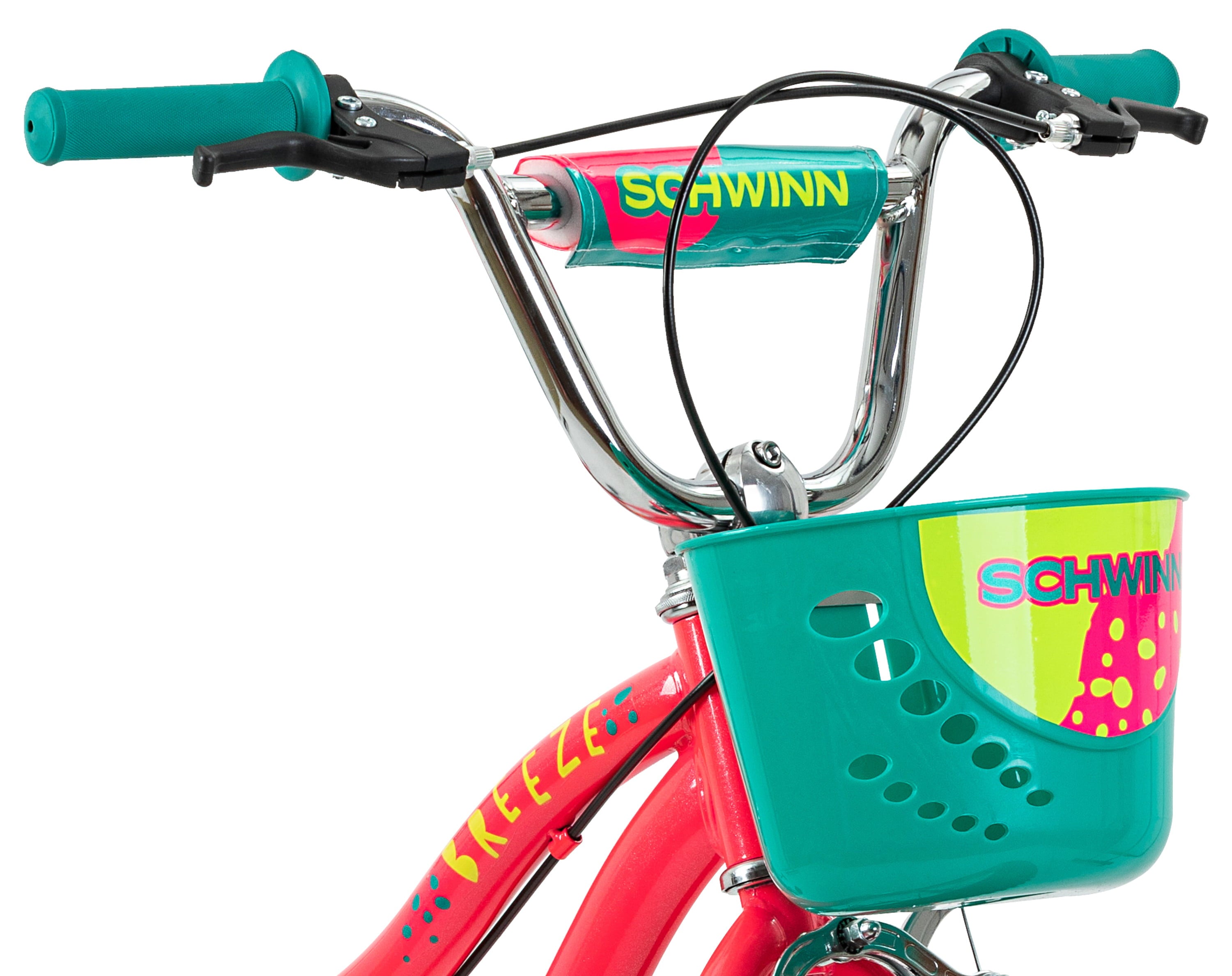 18-in. Breeze Girls Kids Bike with Basket. Pink