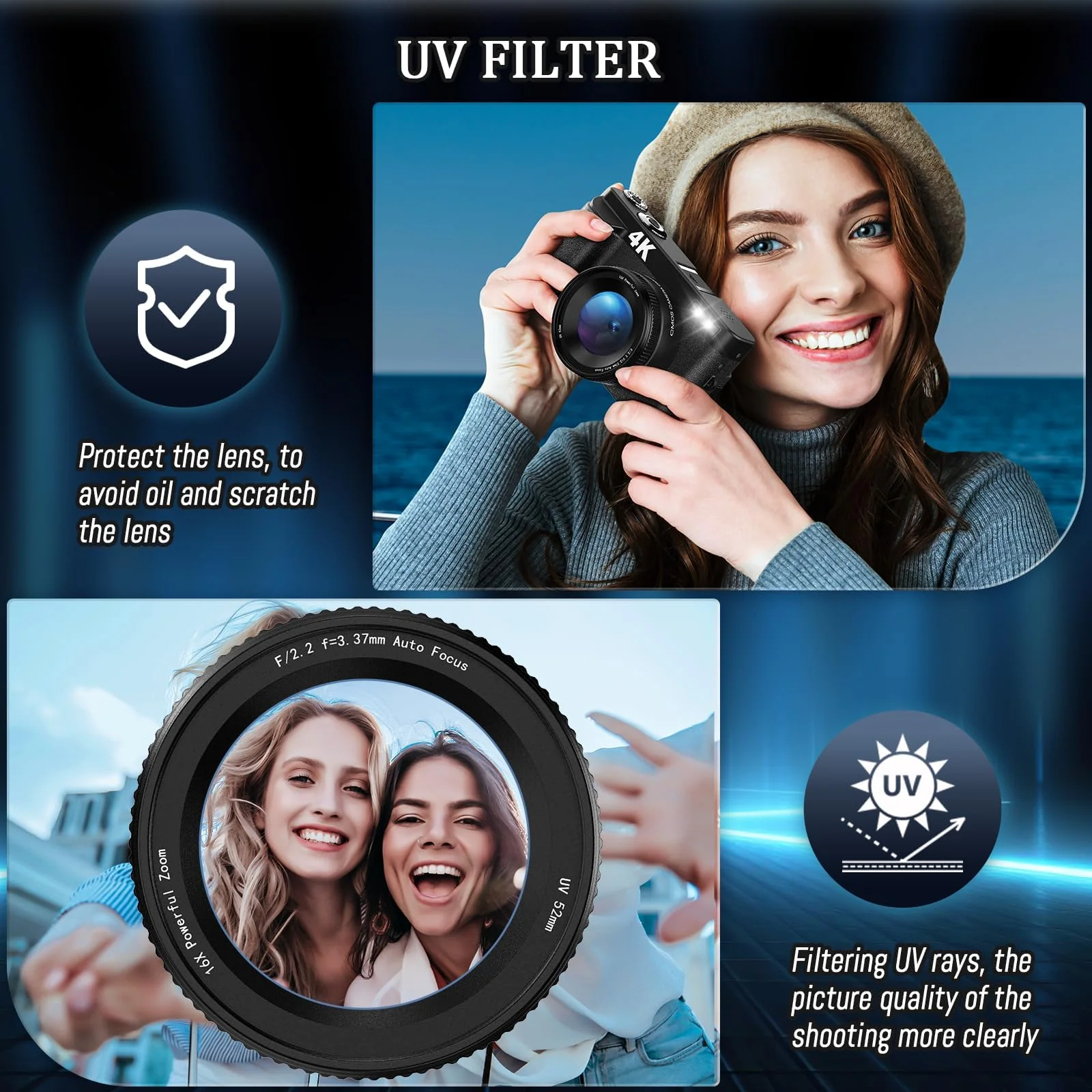 Duluvulu 4K Digital Camera for Photography Autofocus