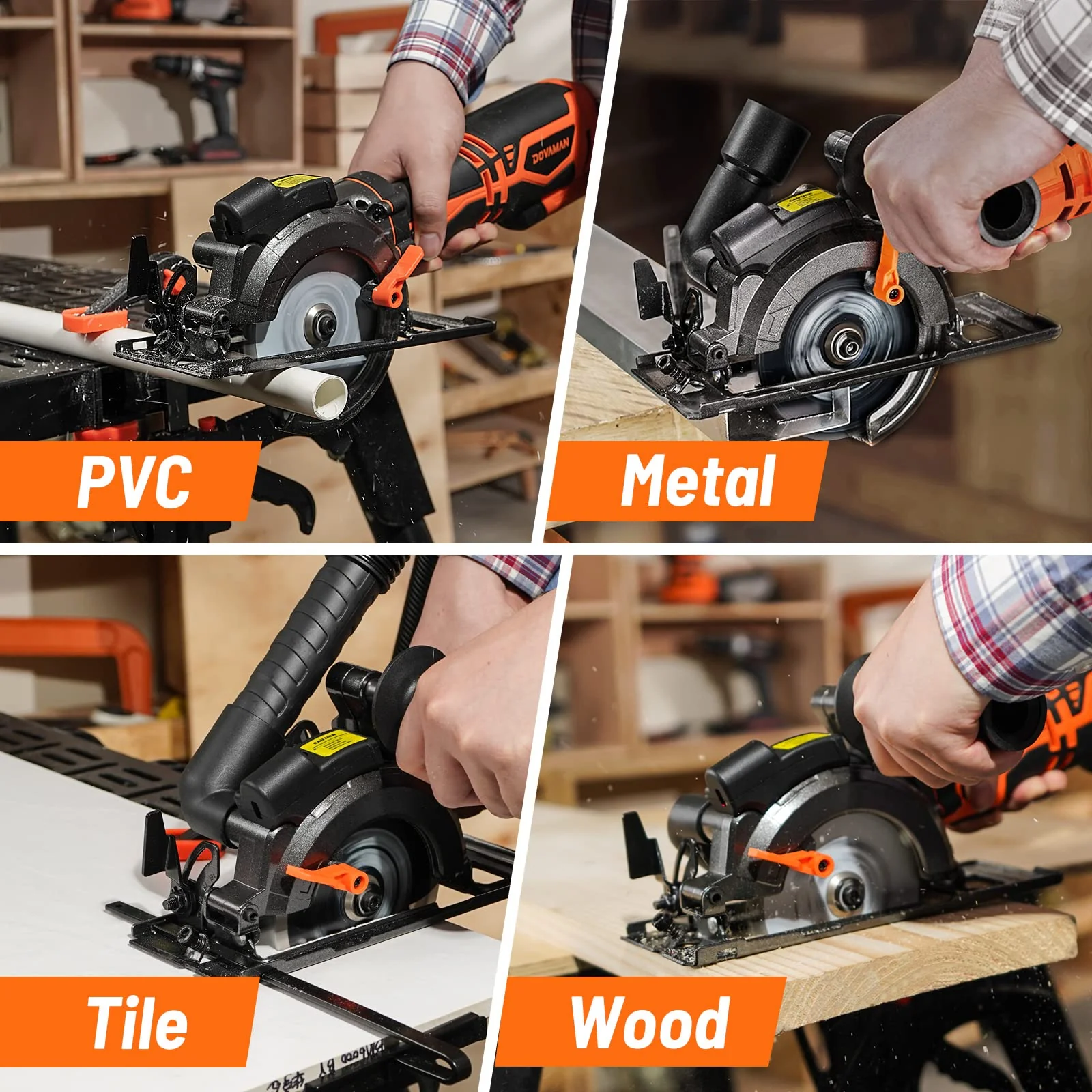 DOVAMAN Circular Saw. 5.8A 4-1/2 Circular Saw w/Laser