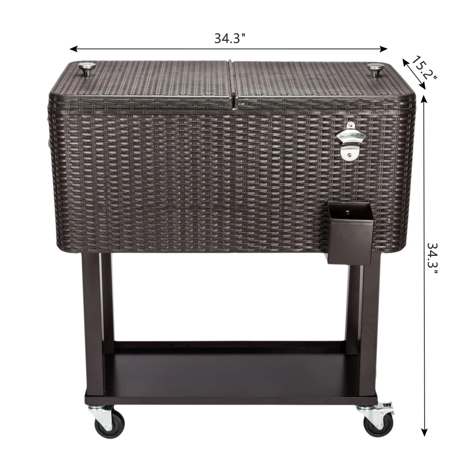 Outvita 80 Quart Rolling Ice Chest. Portable Bar Drink Cooler