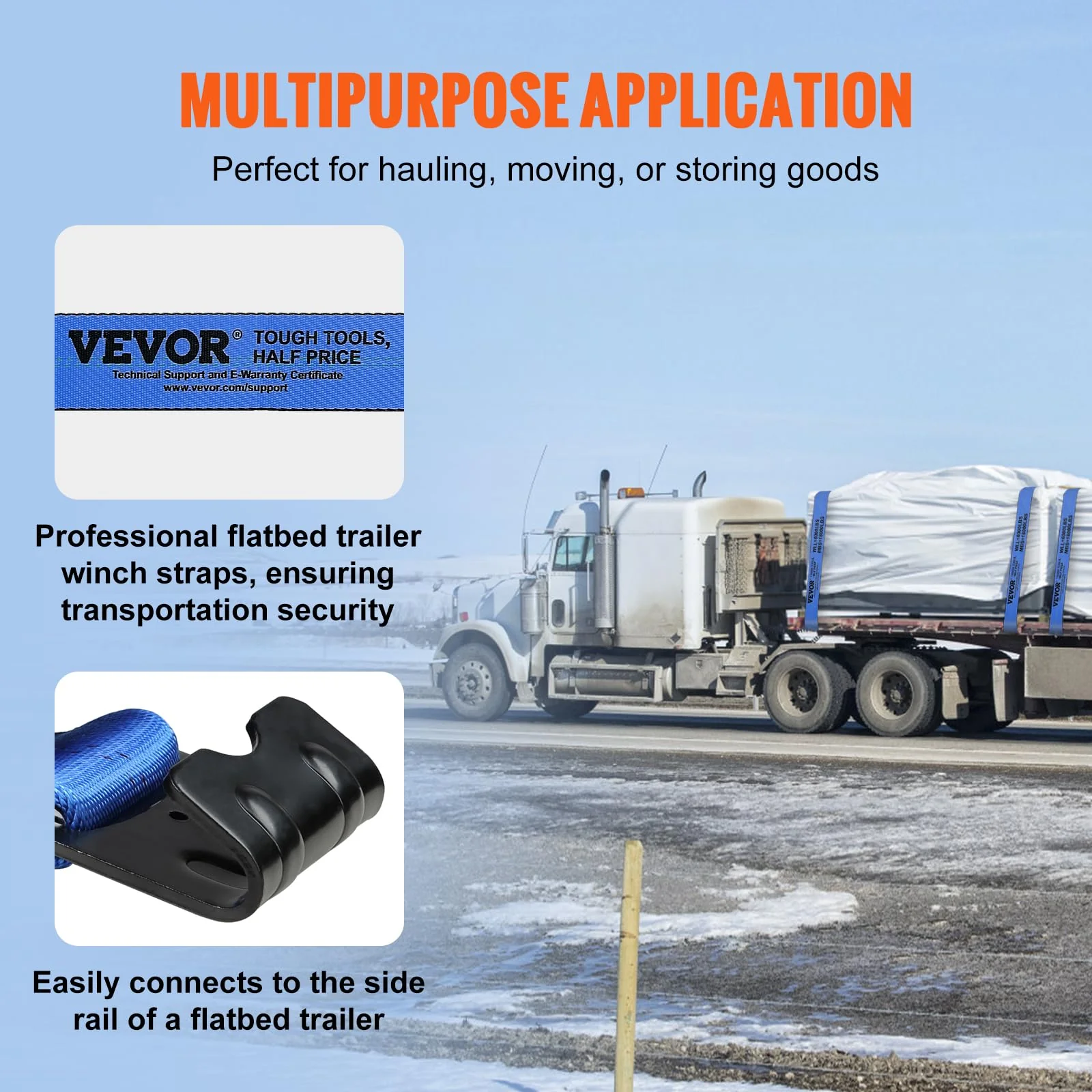 VEVOR 10 Pack 4 x30' Heavy Duty Truck Straps for Flatbeds. Trucks. Trailers