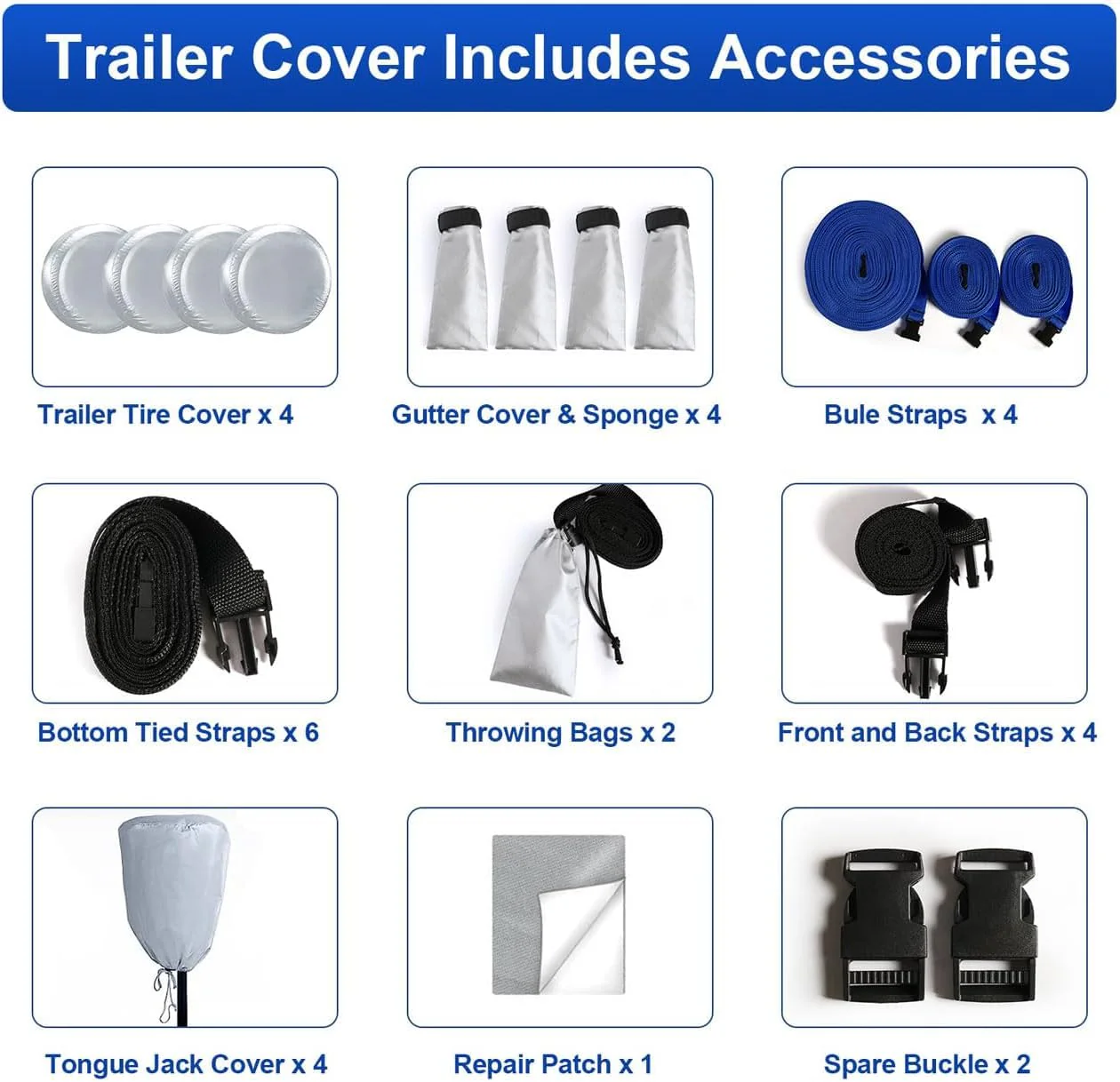 Kayme 300D Oxford Travel Trailer RV Cover. 28-31ft Camper Cover