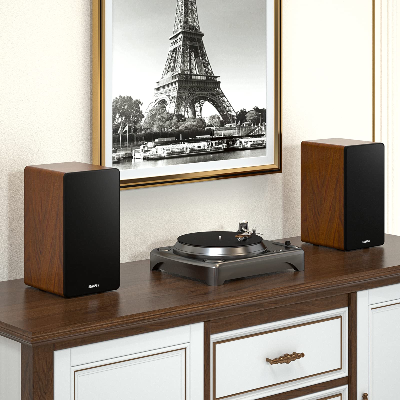 Saiyin Bluetooth Bookshelf Speakers. 40W X 2 Powered TV Speakers