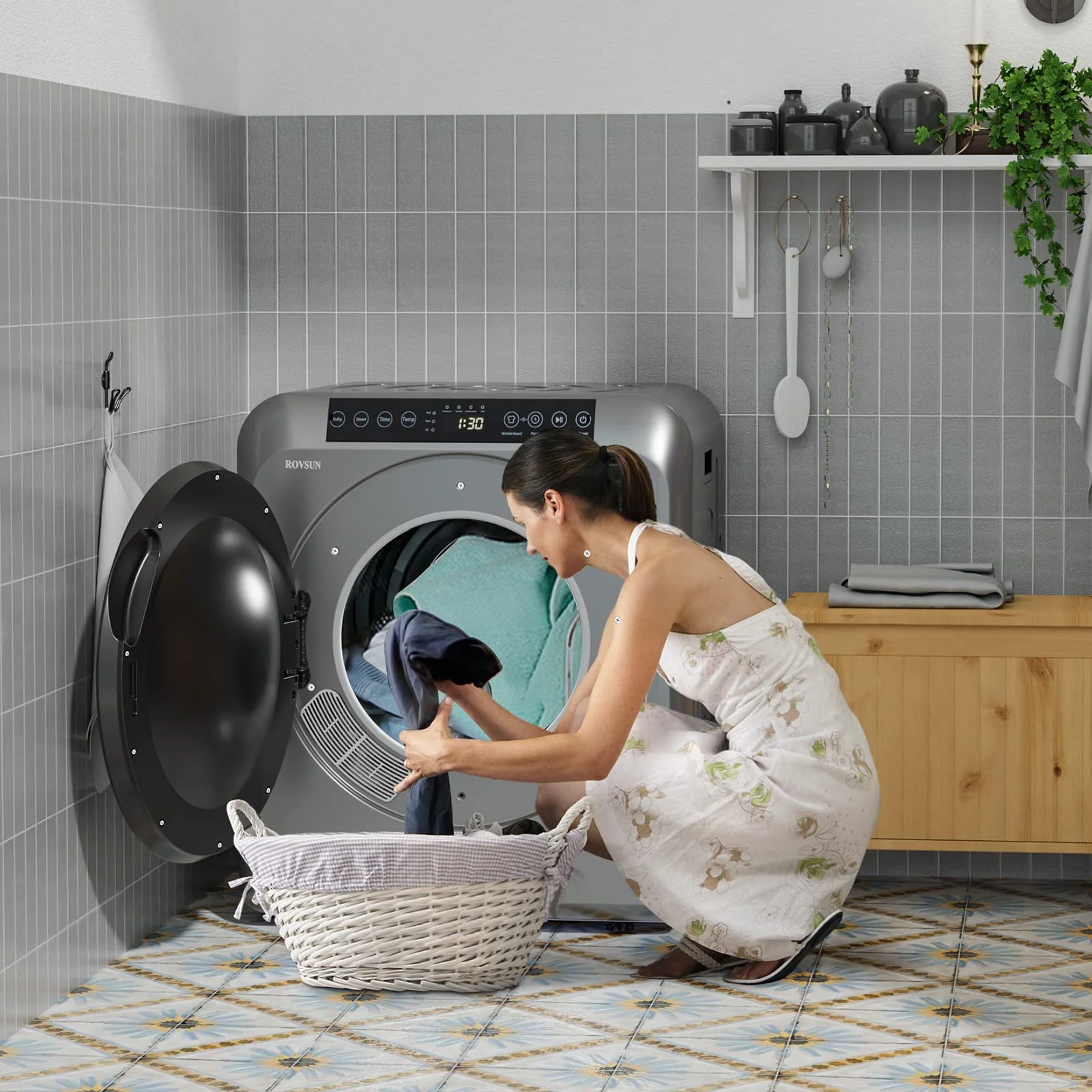 ROVSUN 13.2LB Portable Clothes Dryer. 3.5 Cu.Ft Compact Dryer