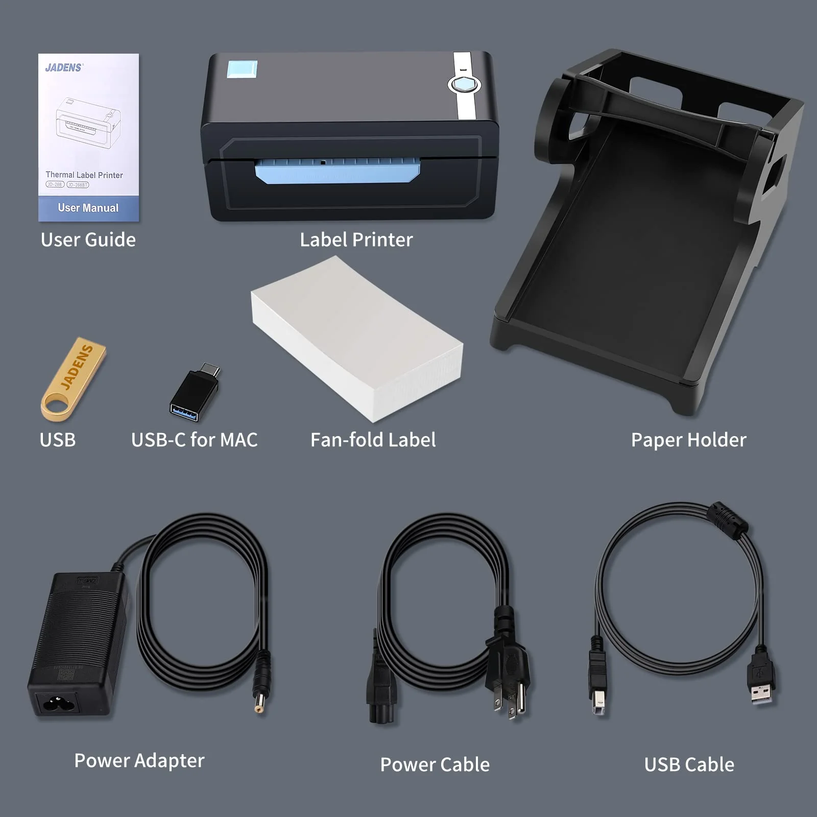 JADENS Bluetooth Thermal 4x6 Shipping Label Printer