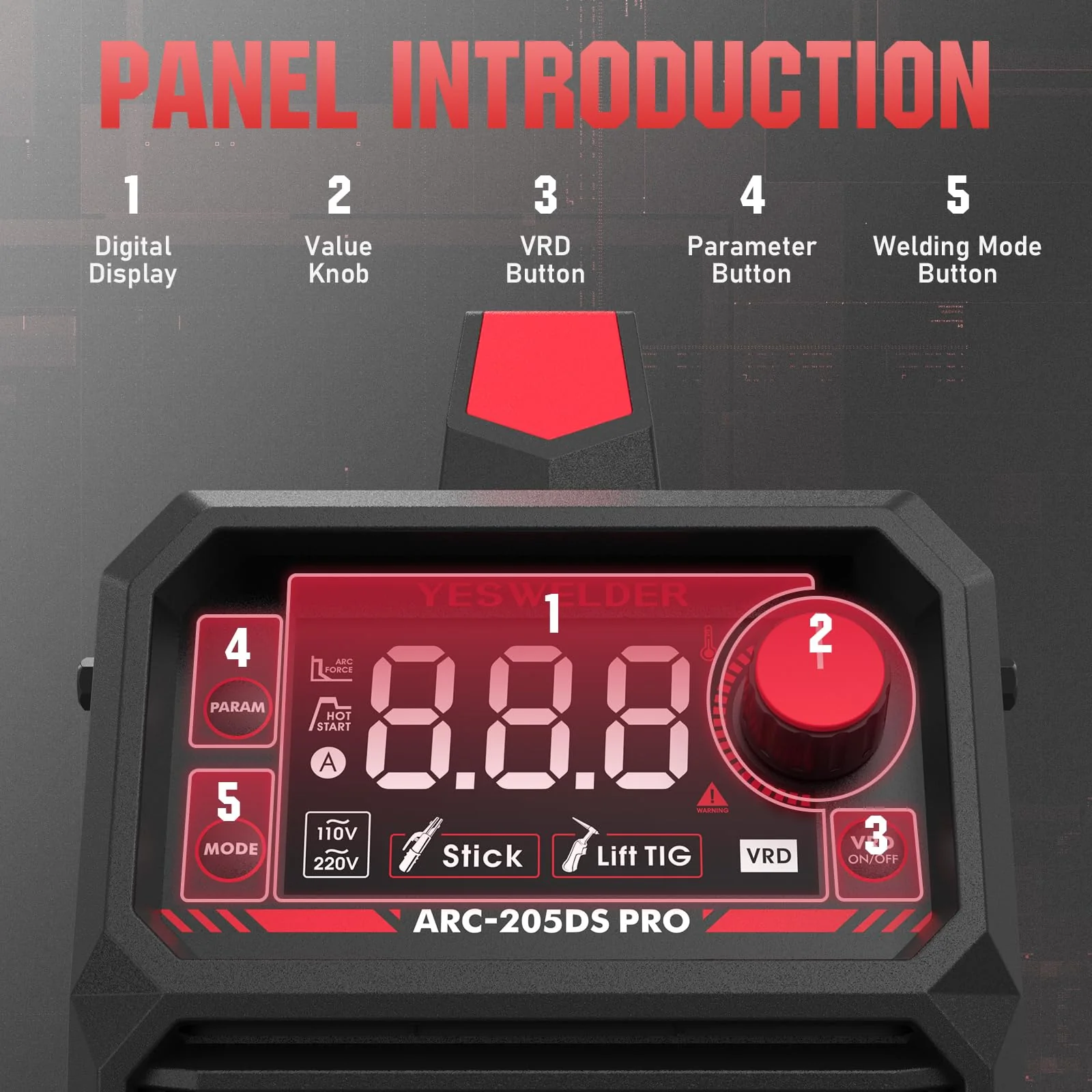 YESWELDER Dual Voltage Portable MMA ARC Welder Machine