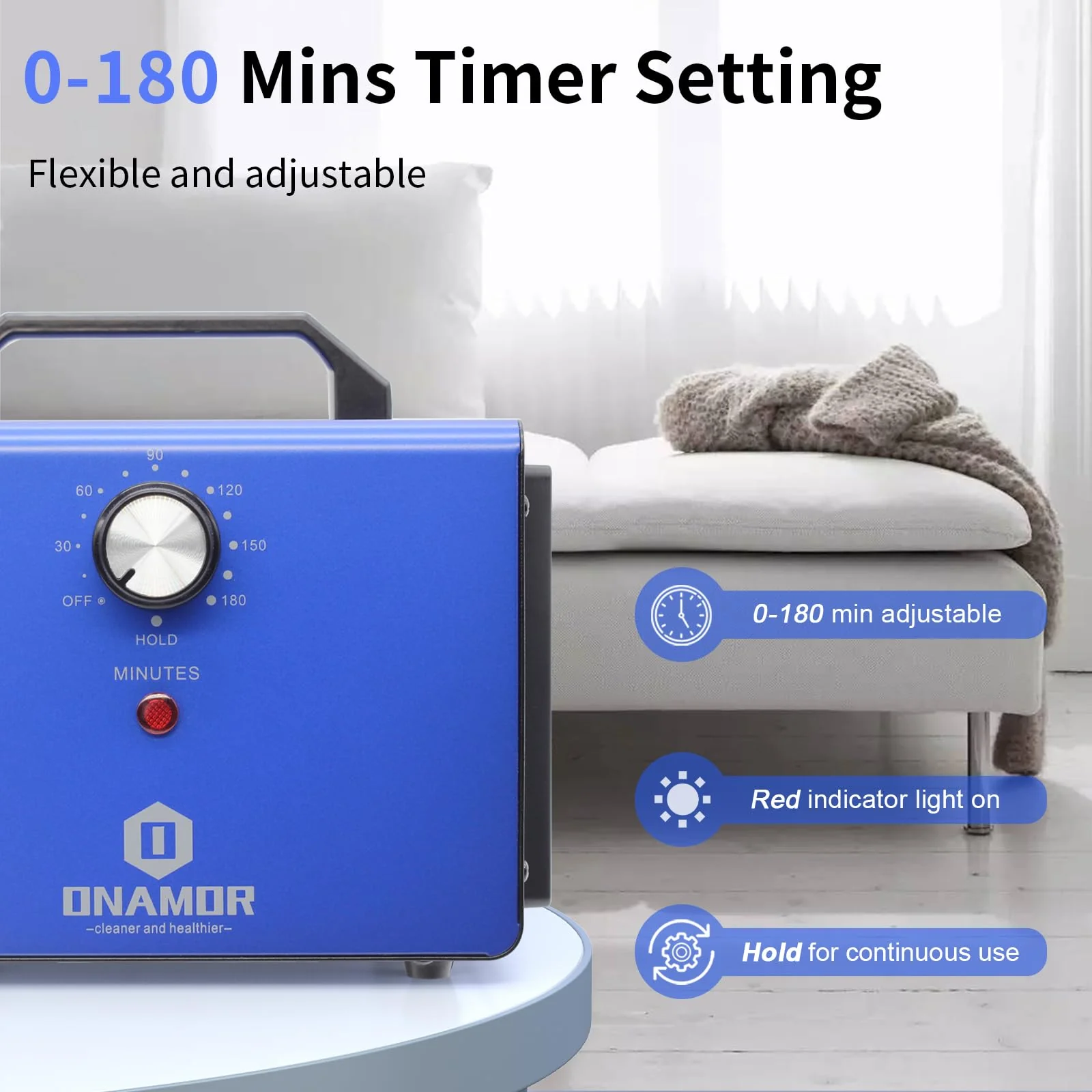 ONAMOR Ozone Generator 36000 mg/h for Home. Car. Smoke