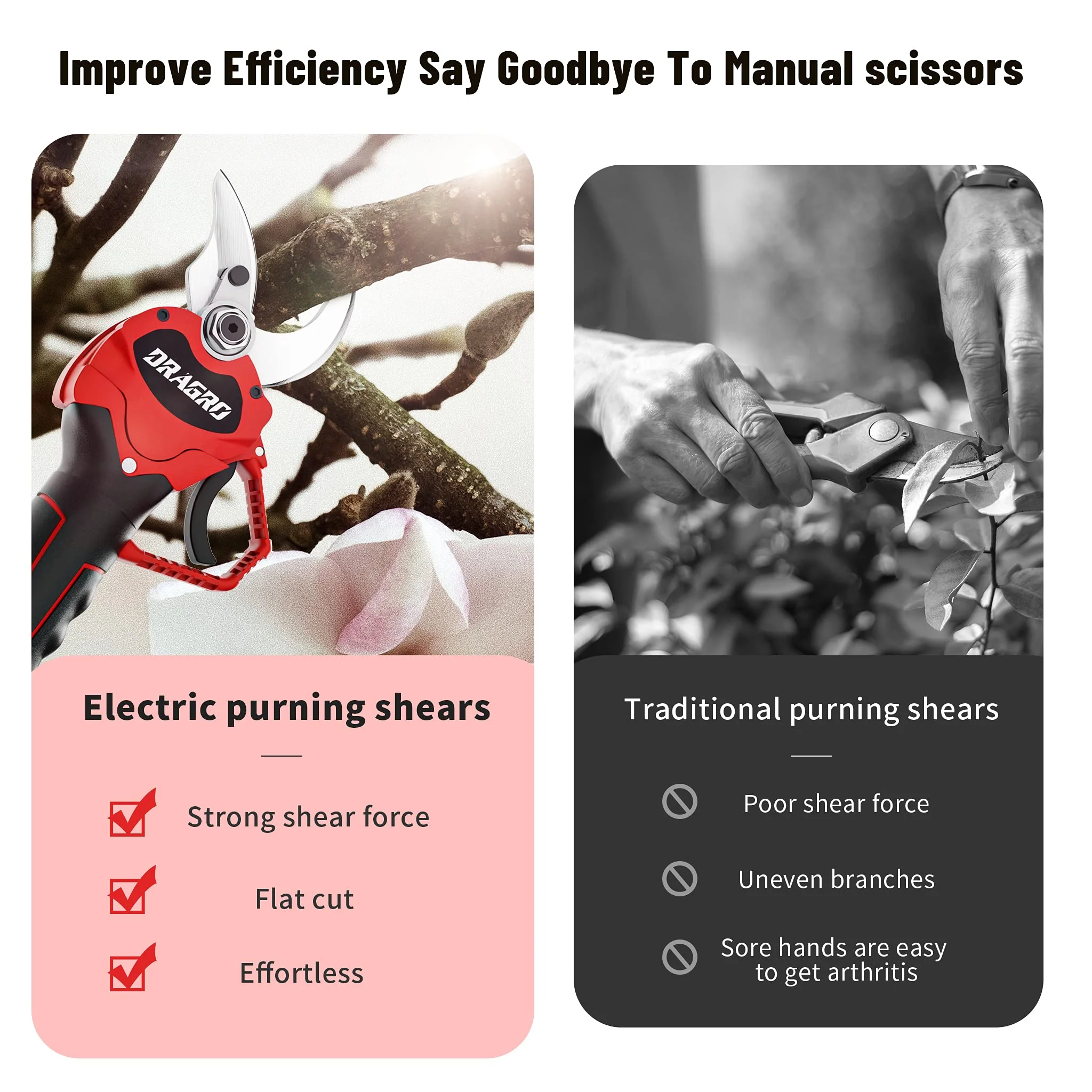 Dragro Professional Cordless Electric Pruning Shears