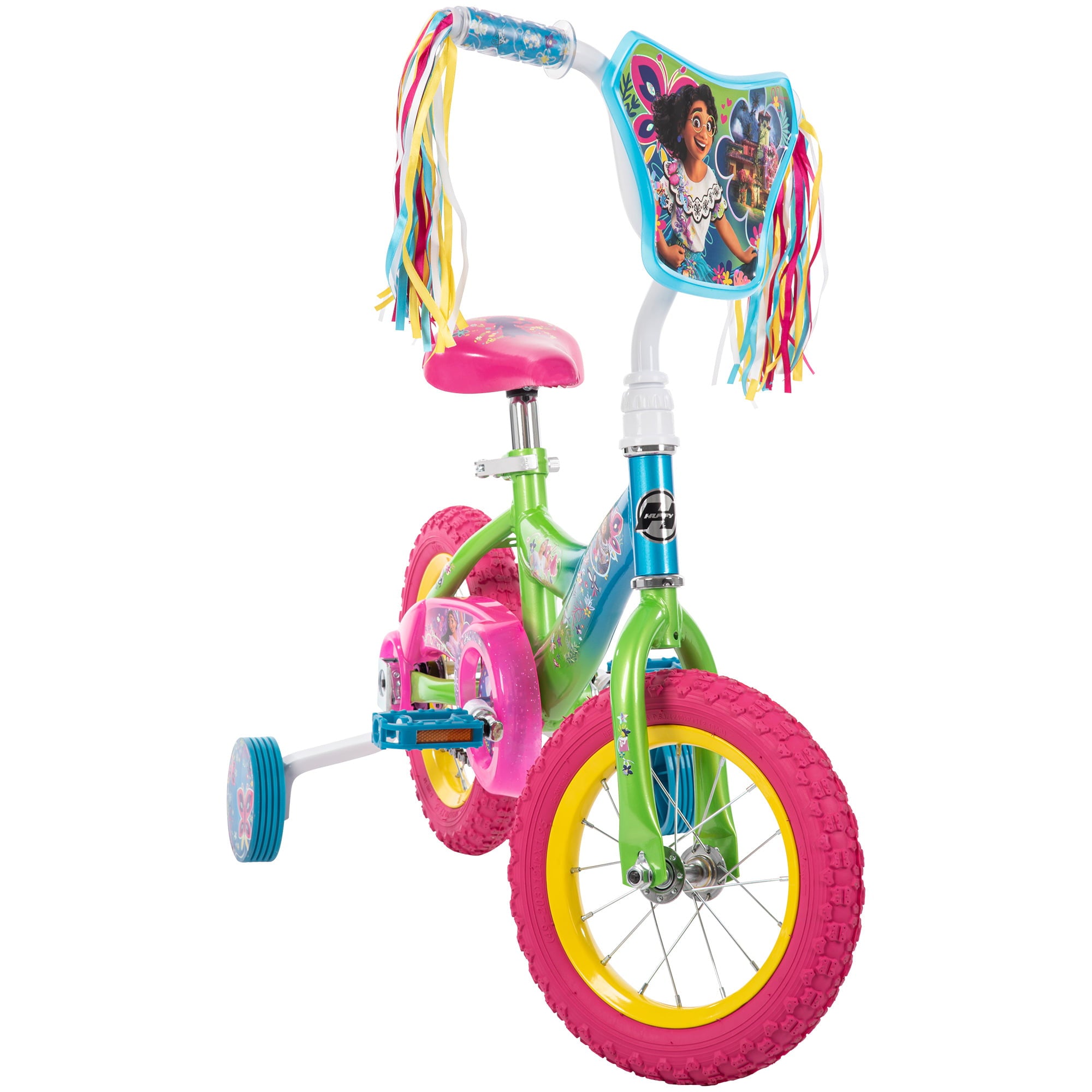 Encanto 12-inch Bike for Girls. Pink/Green/Blue. by Huffy