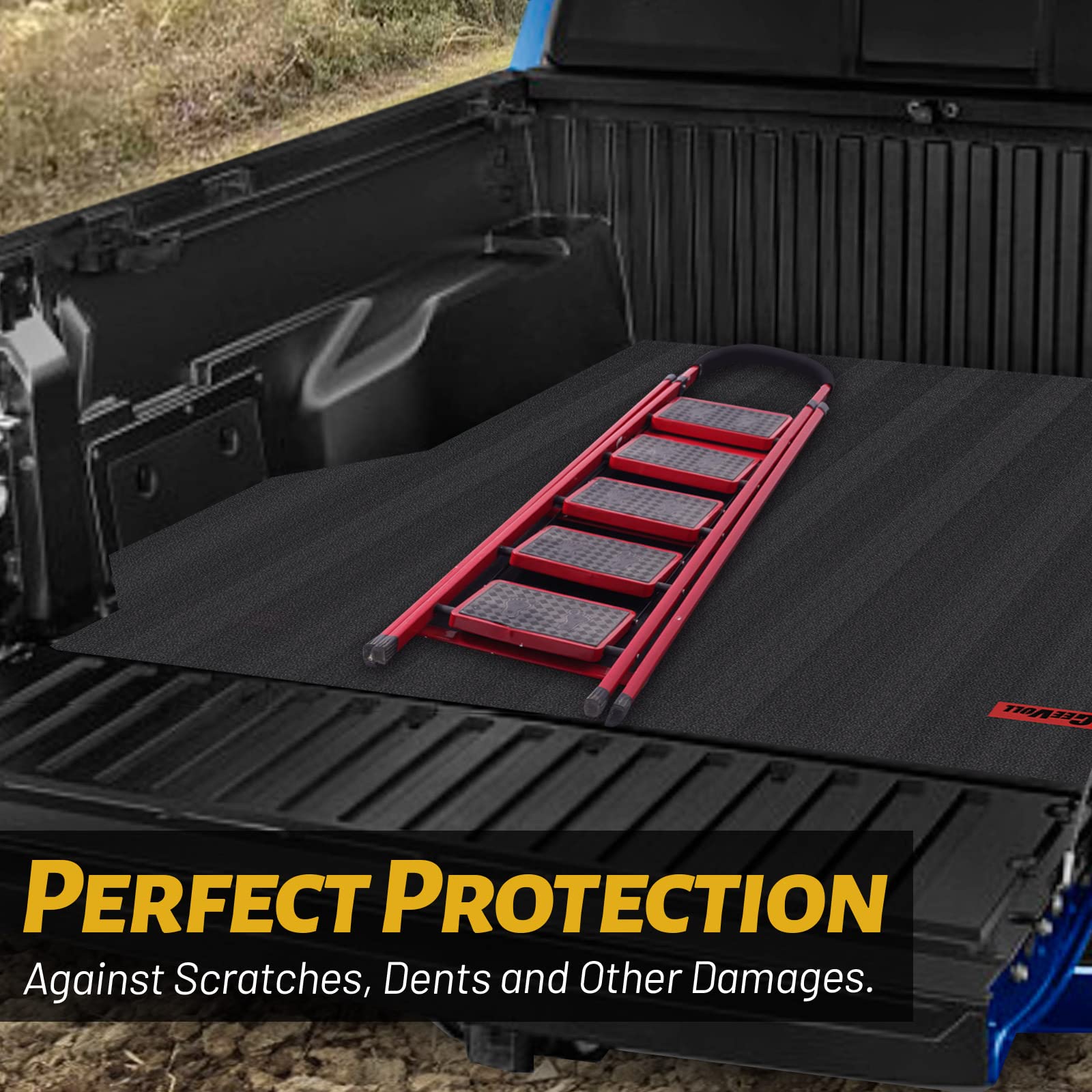 GEEVOLL Heavy Duty Rubber Truck Bed Mat for 2005-2023 Toyota