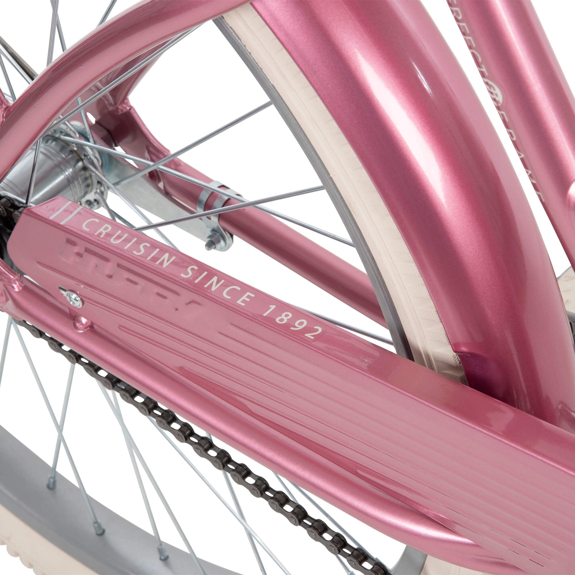 26 In. Nel Lusso Women's Beach Cruiser Bike. Pink Taffeta