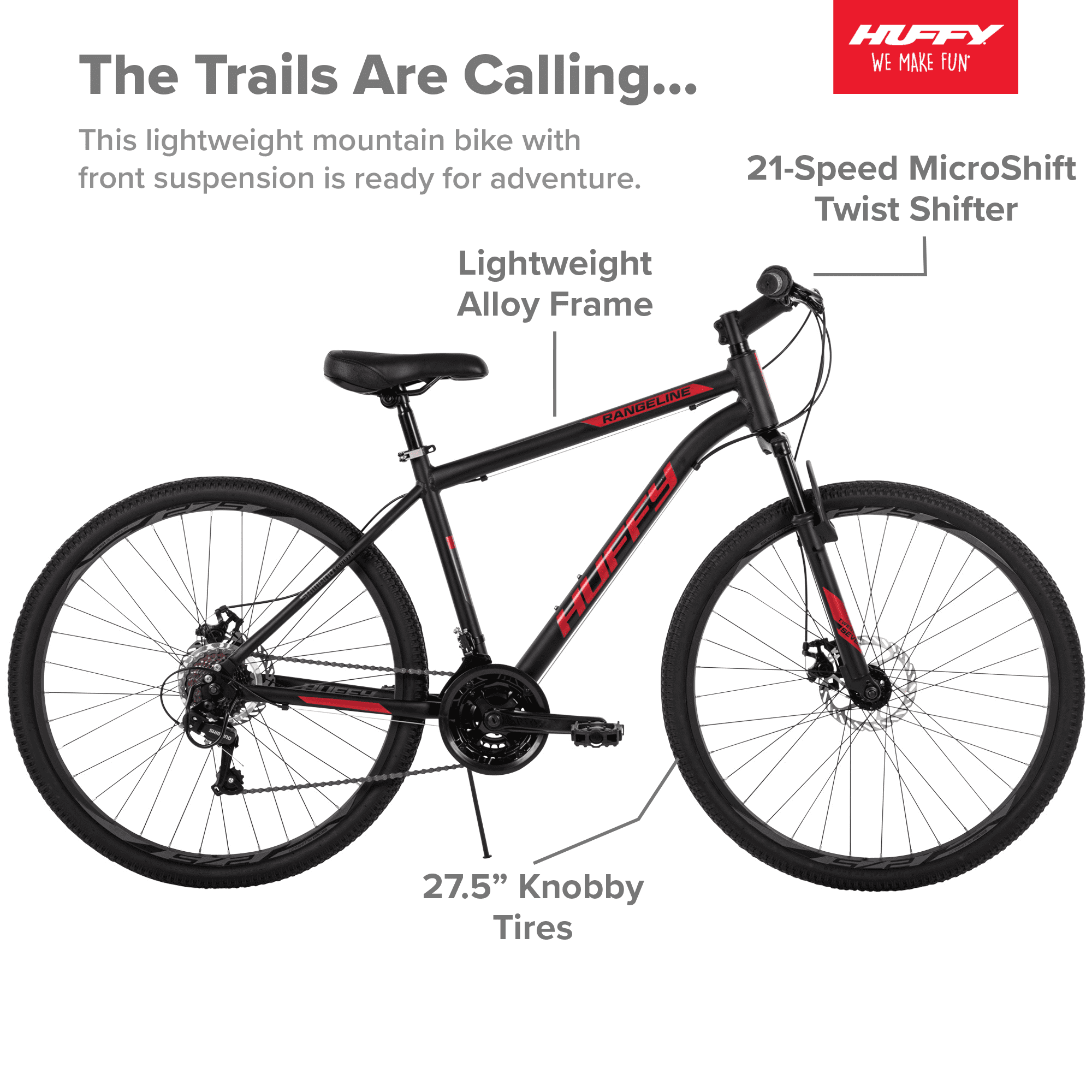 27.5 in. Rangeline Men's Mountain Bikes. Black and Red