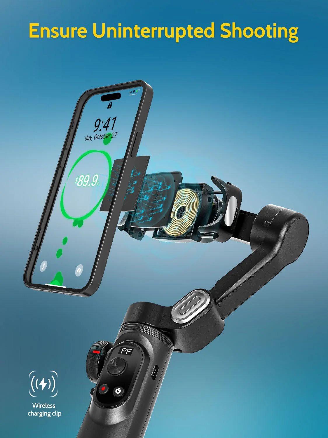 AOCHUAN Gimbal Stabilizer for Smartphone w/Wireless Charging