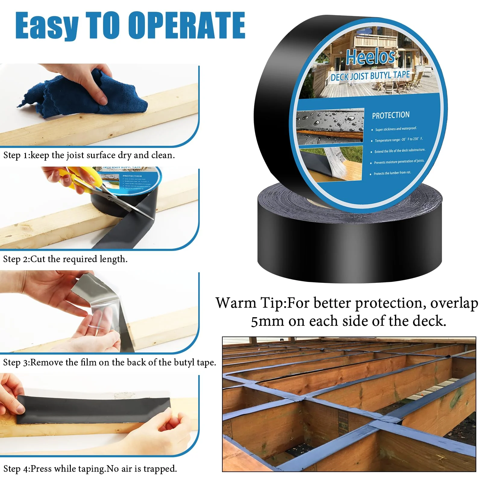 Heelos 10 Pack Joist Tape for Decking 2''��50'