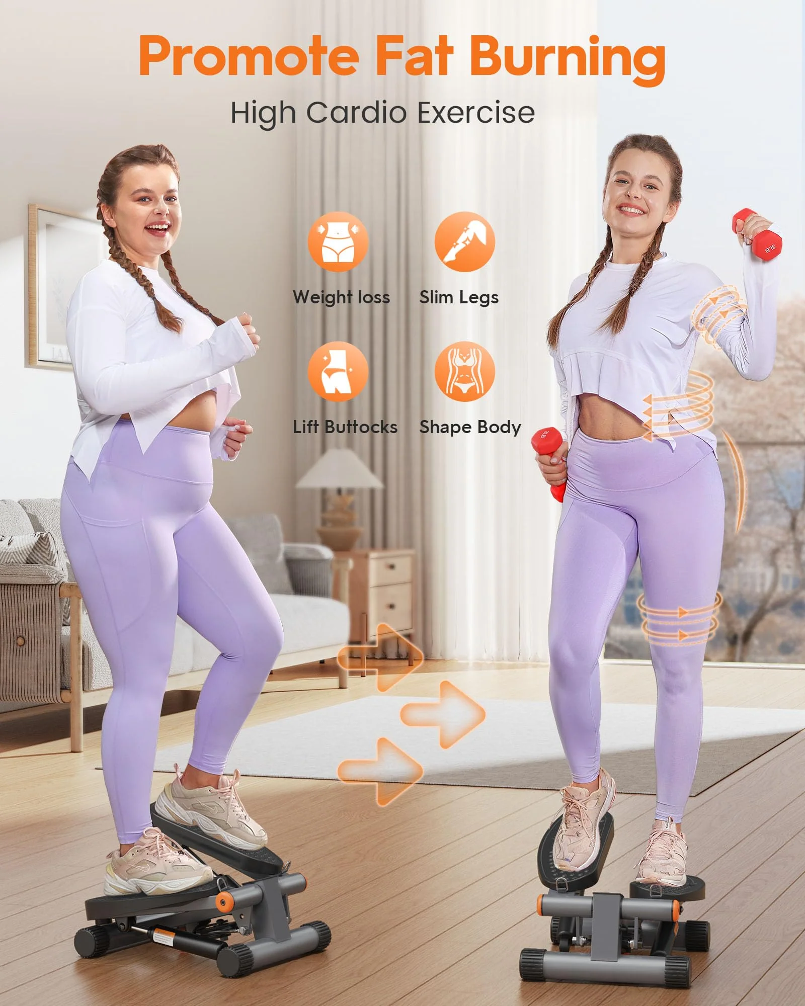 Niceday Mini Stair Stepper with Resistance Bands