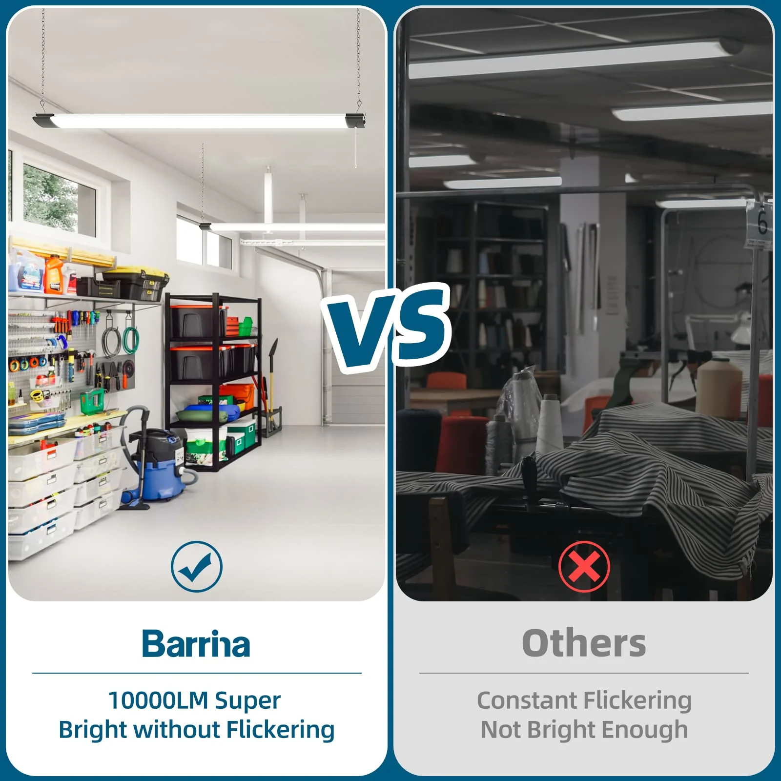 Barrina 4FT Linkable LED Shop Light for Garage