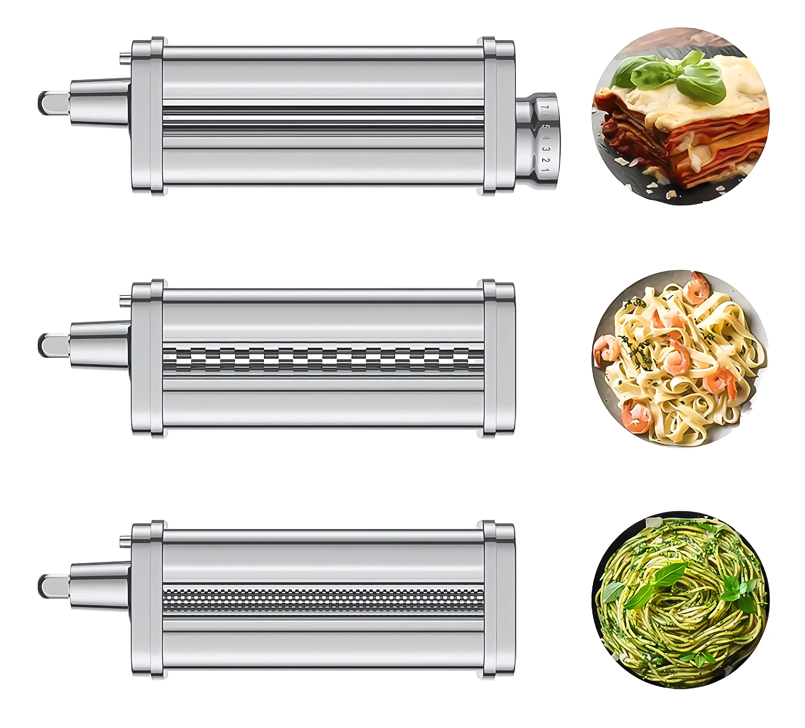 Cofun 3 Piece Pasta Attachment for Kitchenaid Stand Mixer