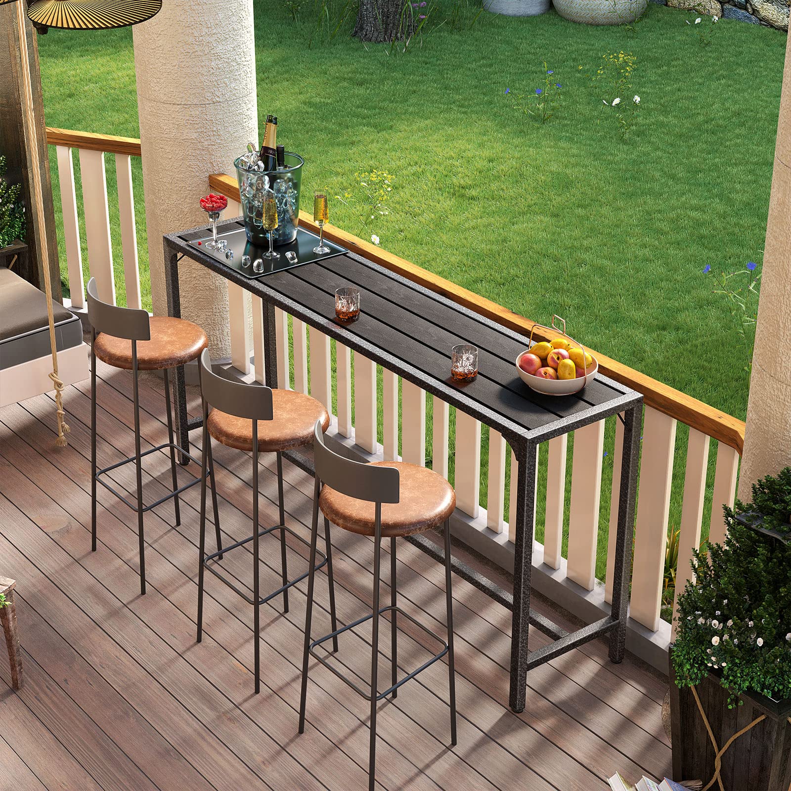 ODK 55 Inch Outdoor Bar Table for Hot Tub. Garden