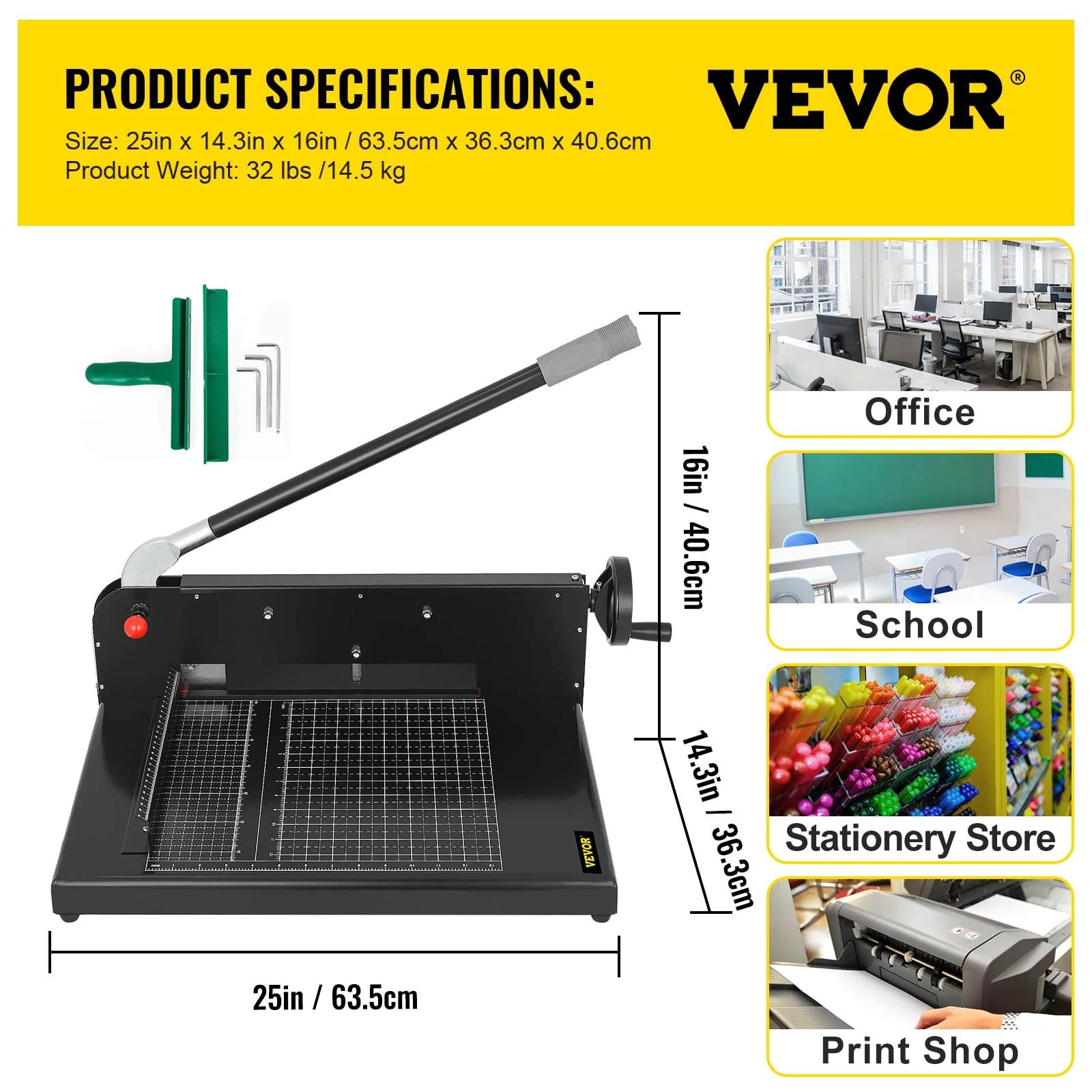 VEVOR 12 Guillotine Paper Cutter for A4 400 Sheets