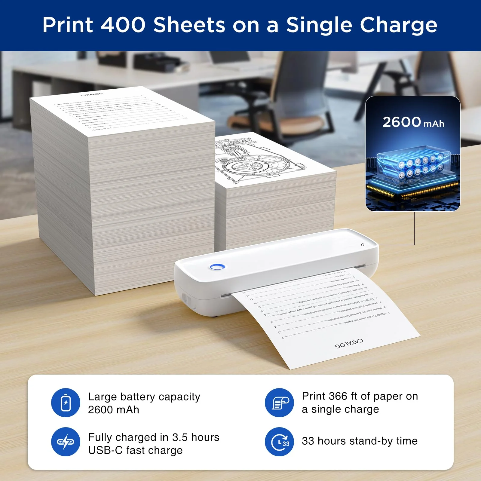 SUPVAN Portable Printer Wireless for Travel