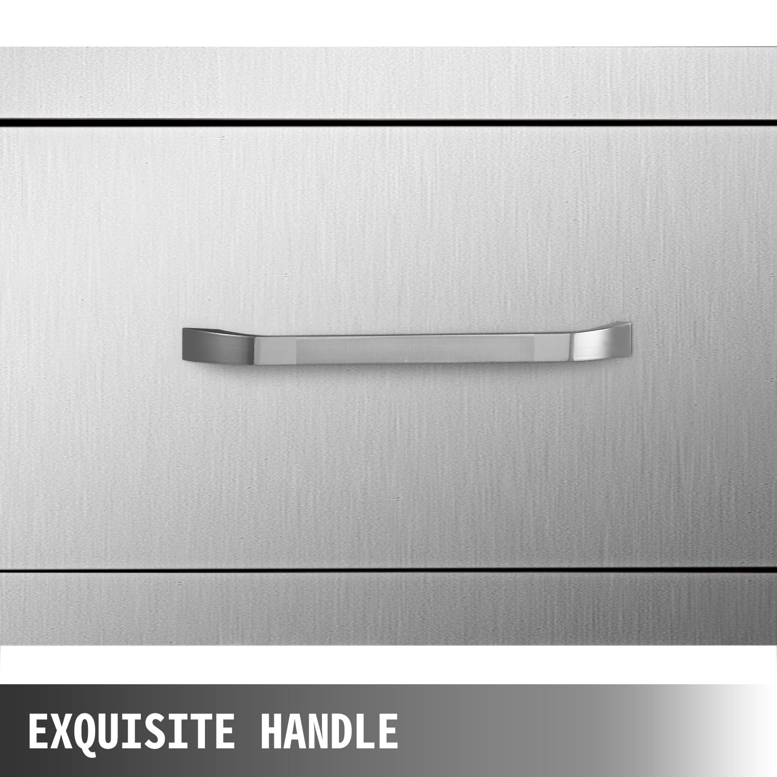 Outdoor Kitchen Drawers 30Wx10Hx20D. Horizontal Double Access BBQ Drawers with Stainless Steel Handle. BBQ Island Drawers for Outdoor Kitchens or BBQ Island Patio Grill Station