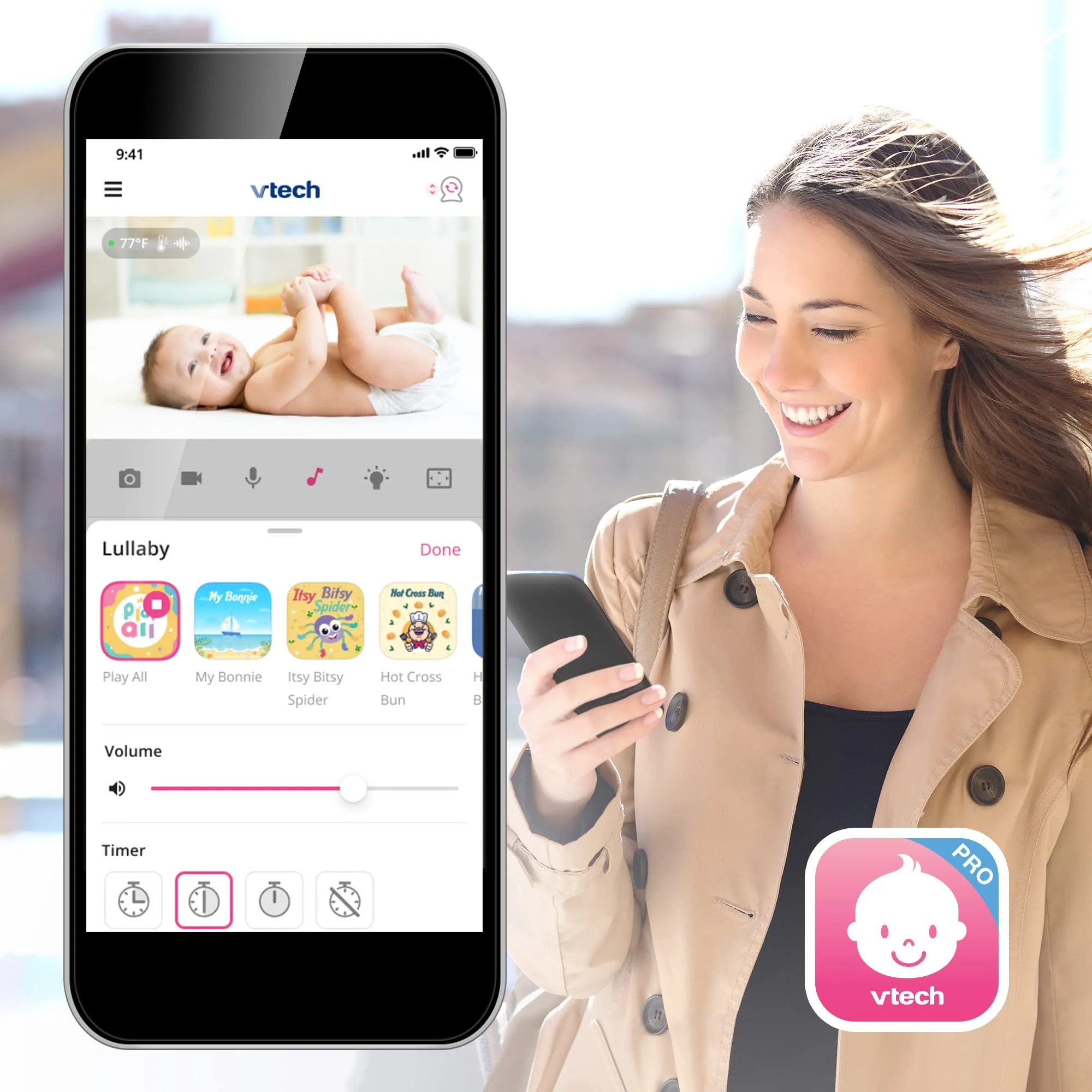VTech Smart WiFi Baby Monitor. 5-inch 720p Display. 1080p Camera