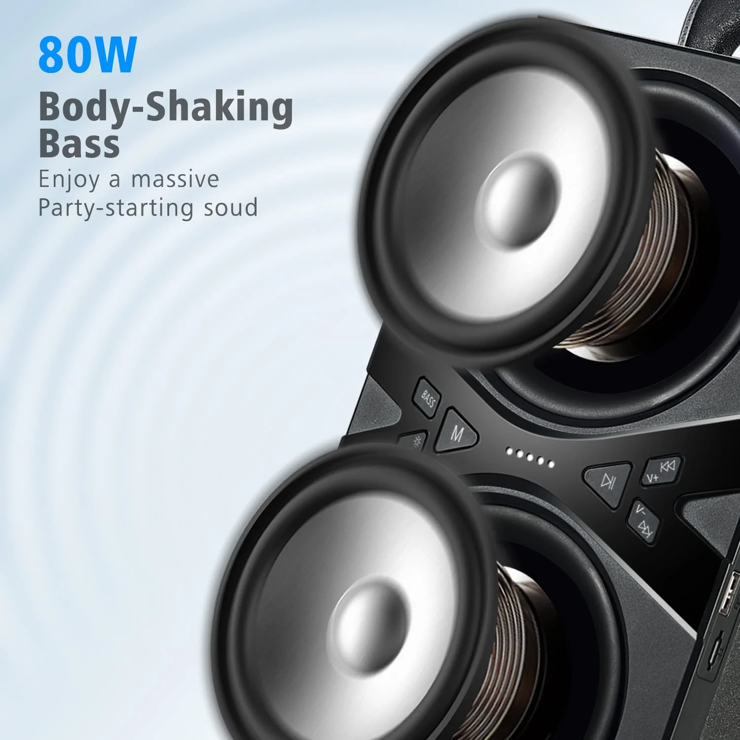YIER Wireless TWS Portable Bluetooth Speaker with Lights