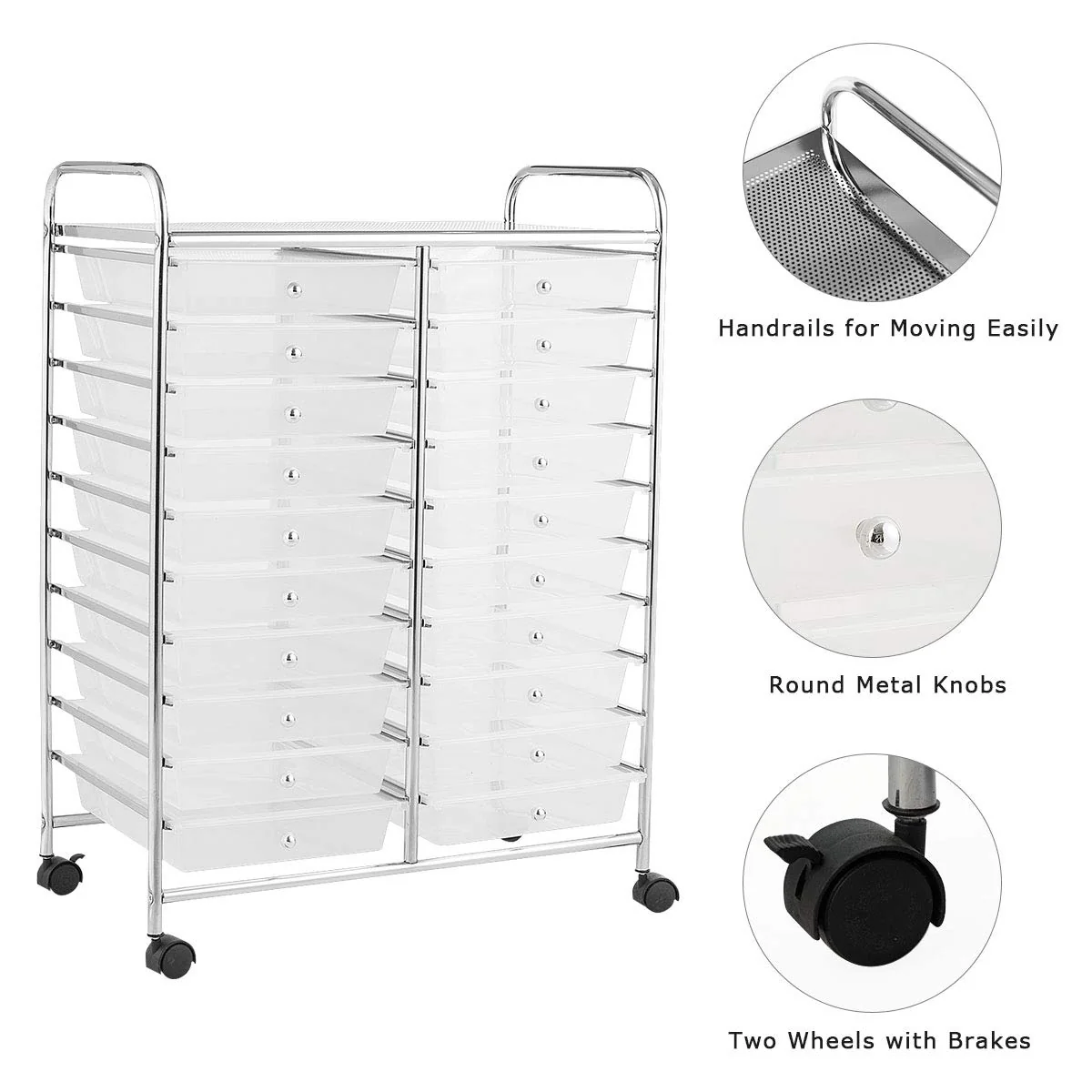 Giantex Storage Drawer Carts. 20-Drawer Organizer