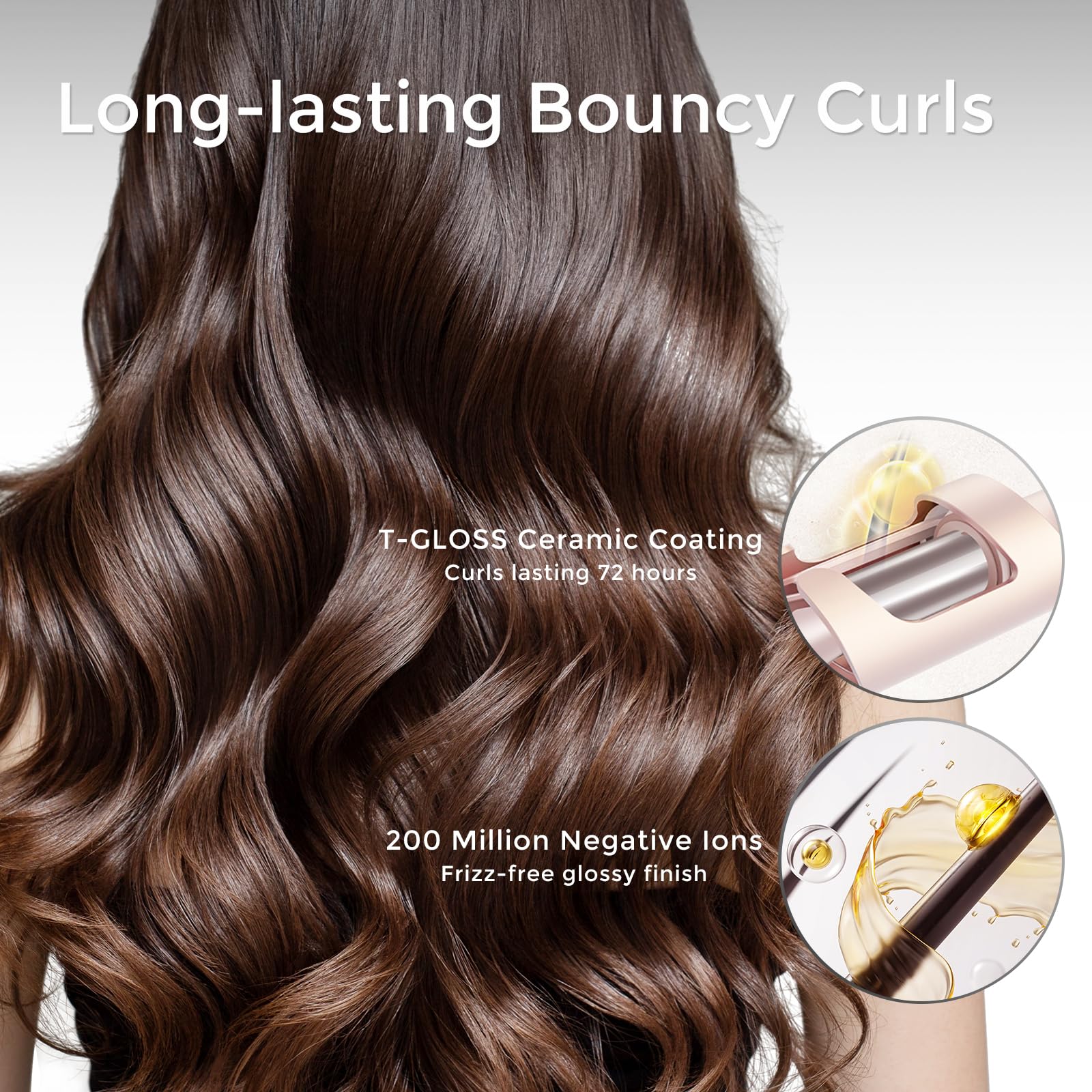 TYMO Cordless Automatic Curling Iron 1 Inch