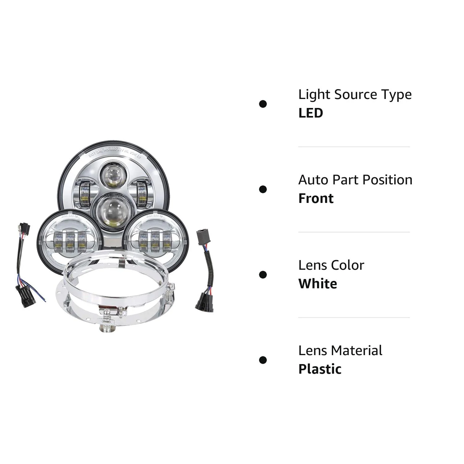 TRUCKMALL 7 inch LED Headlight Fog Passing Lights DOT Kit