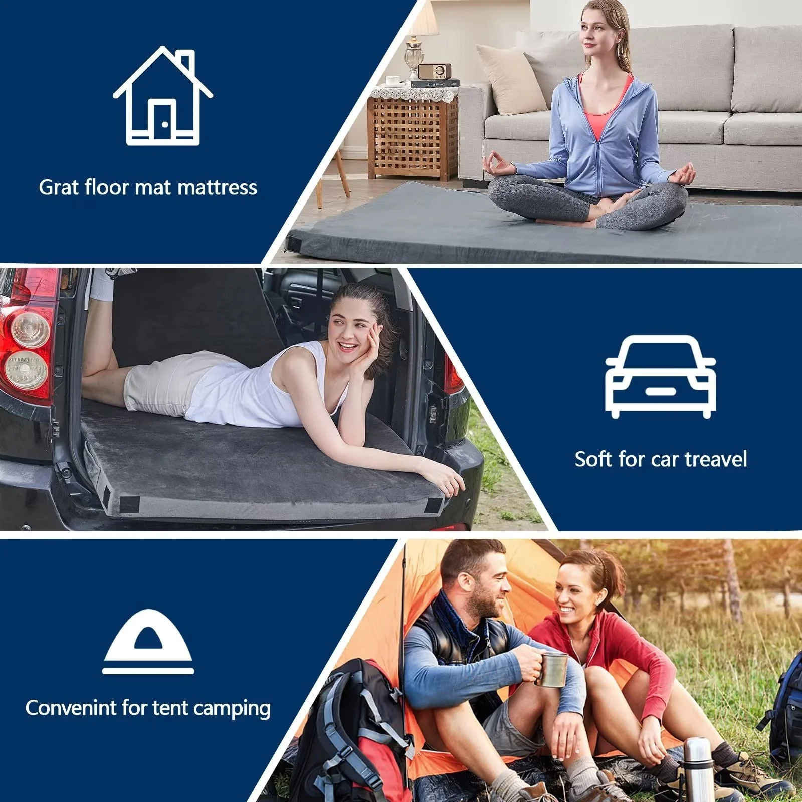 CYMULA Memory Foam Camping Mattress Pad for Camping