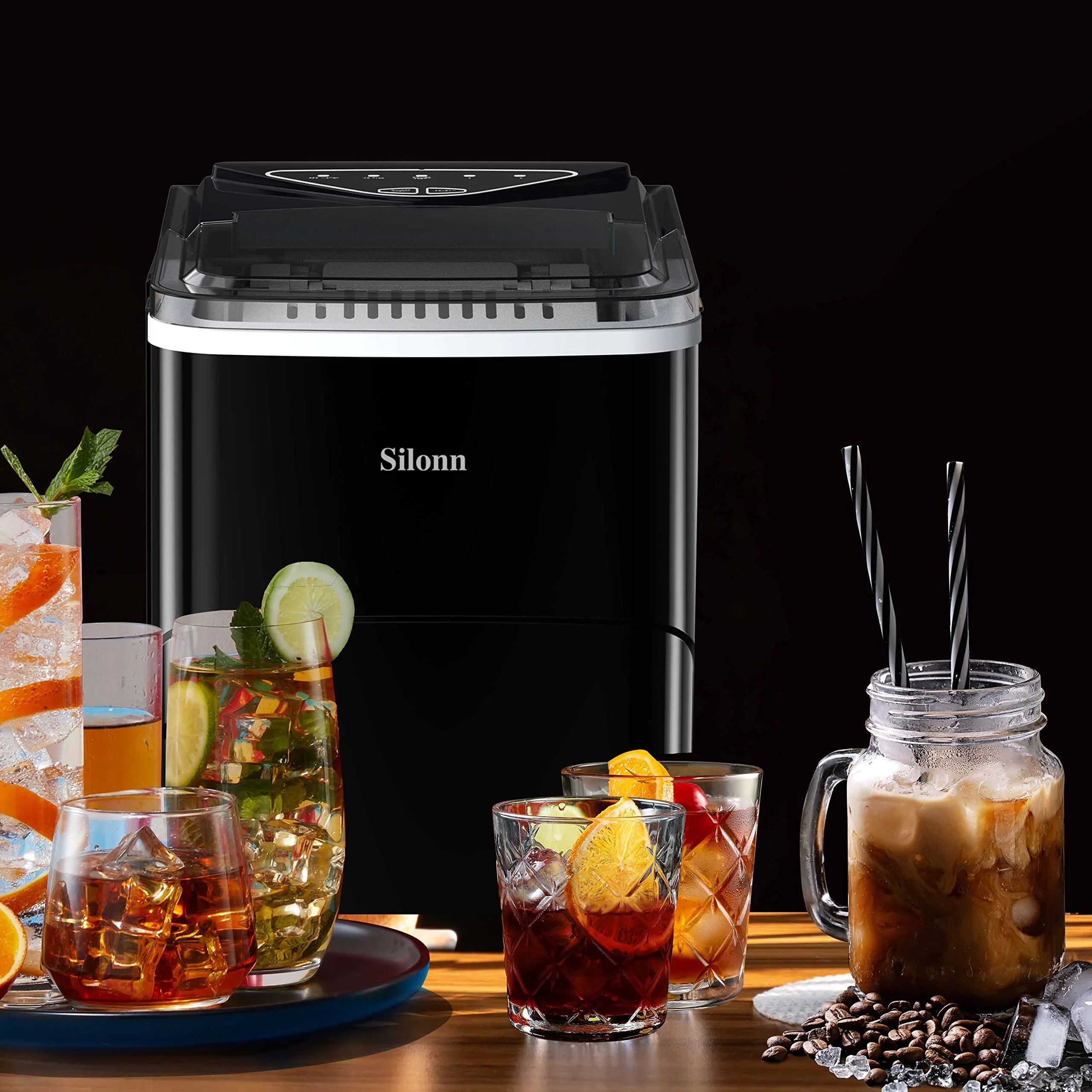Silonn Ice Maker Countertop. 9 Cubes Ready in 6 Mins