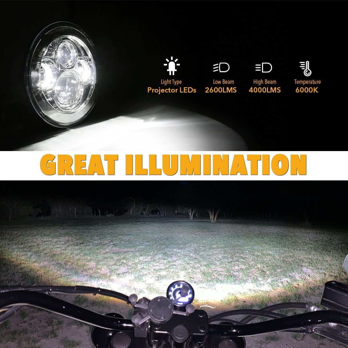 TRUCKMALL 7 inch LED Headlight Fog Passing Lights DOT Kit
