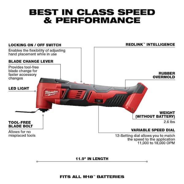 M18 18V Lithium-Ion Cordless Oscillating Multi-Tool W/ M18 Starter Kit W/ (1) 5.0Ah Battery and Charger