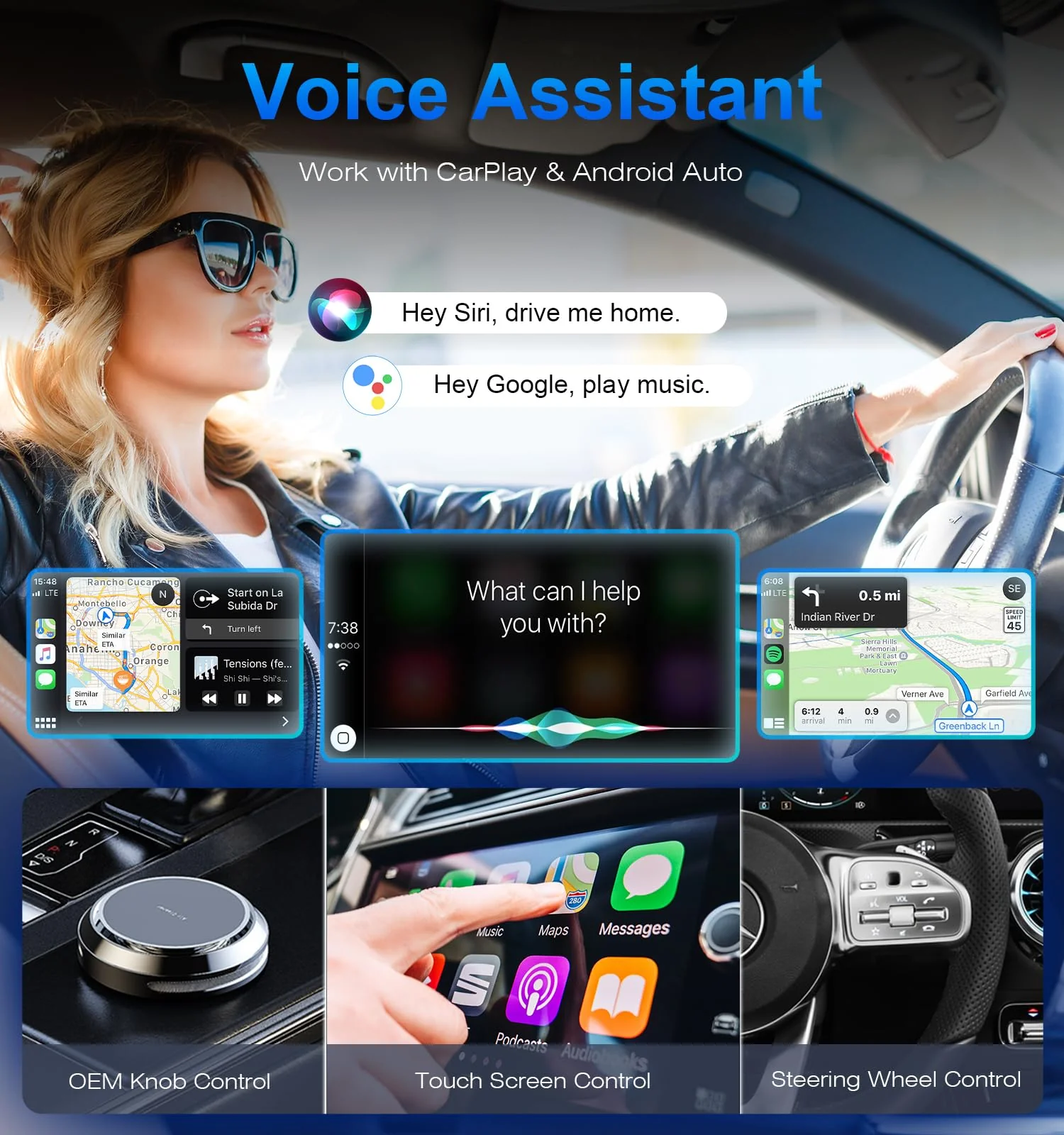 ITIDU Wireless Carplay/Android Auto Adapter. Plug & Play Setup