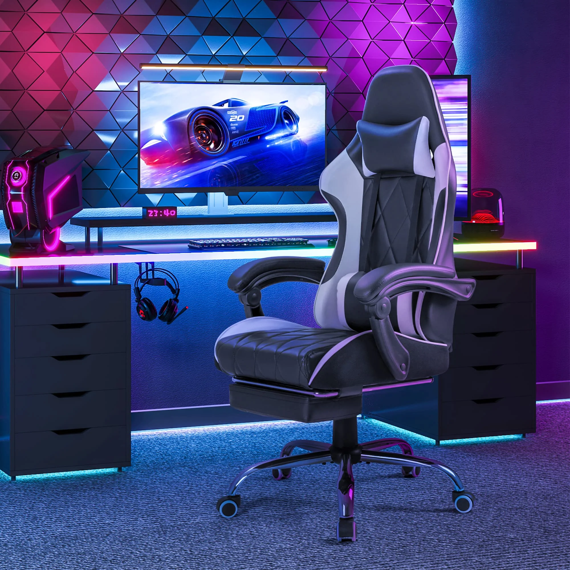 Homall Ergonomic High Back Game Chair with Swivel Seat