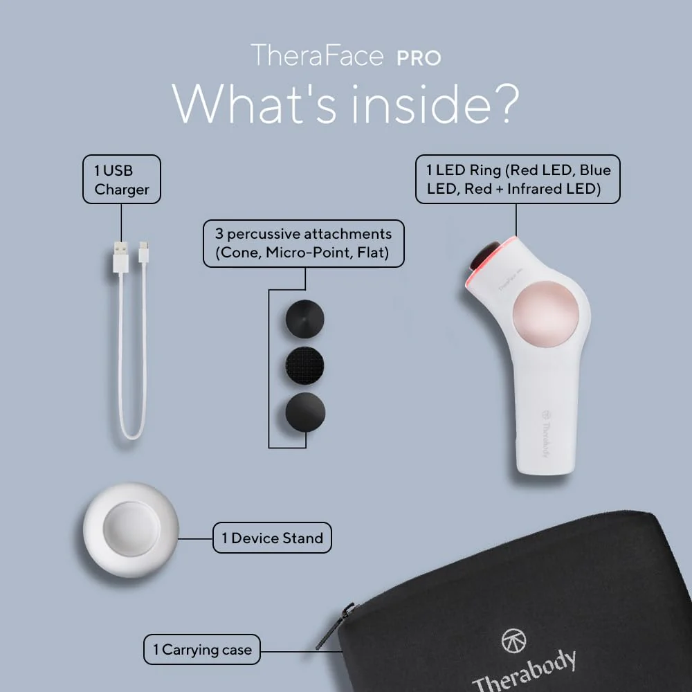 TheraFace LED Handheld Facial Massage and Light Therapy Device